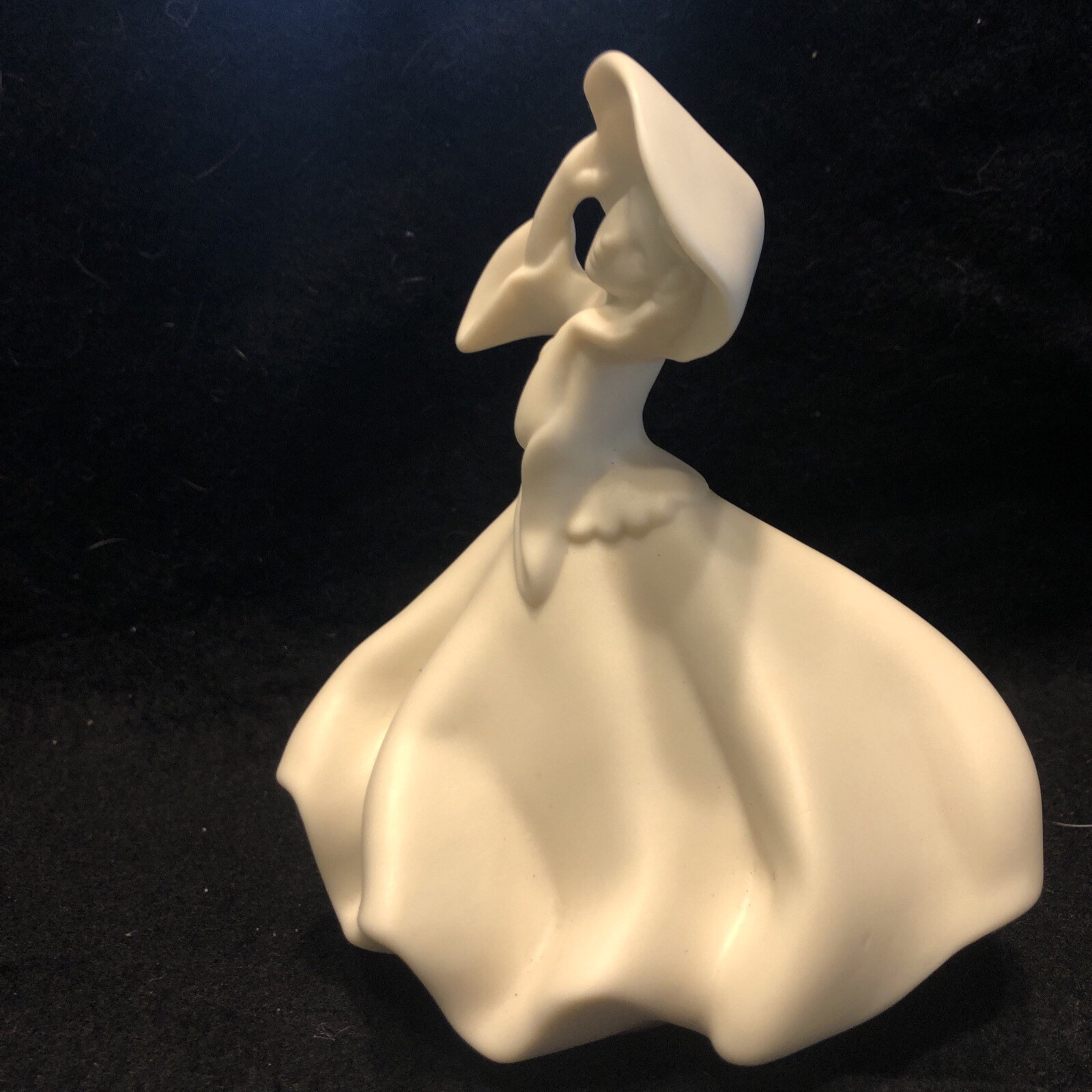 Victorian Girl With Hat Porcelain Bisque Figurine