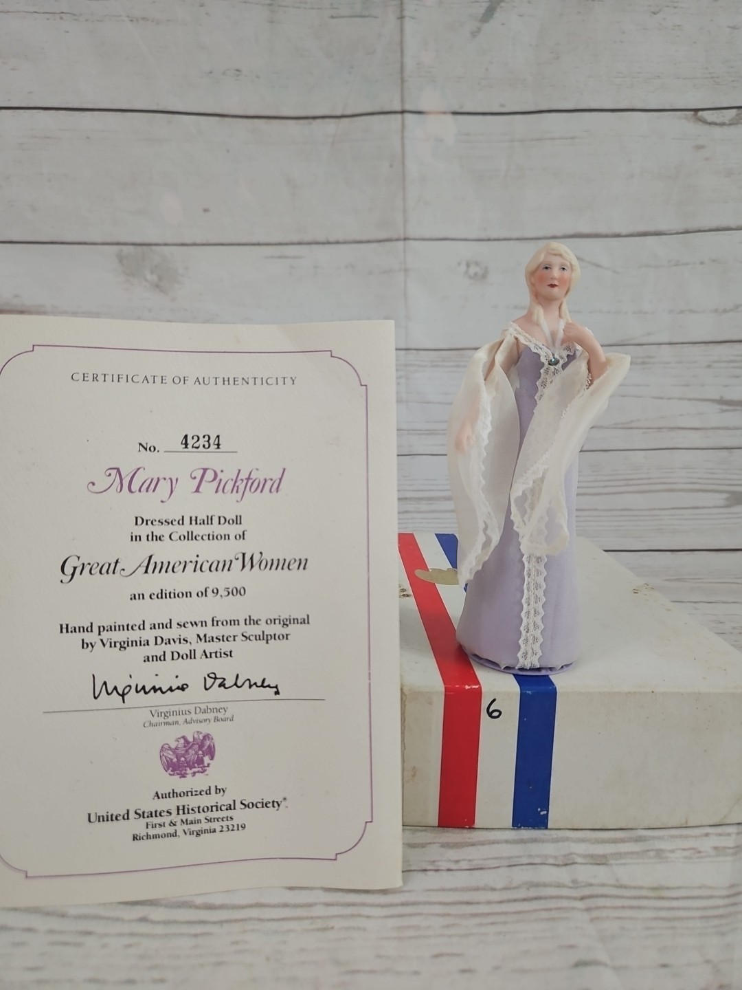 Mary Pickford Doll Great American Women Box COA US Historical Society