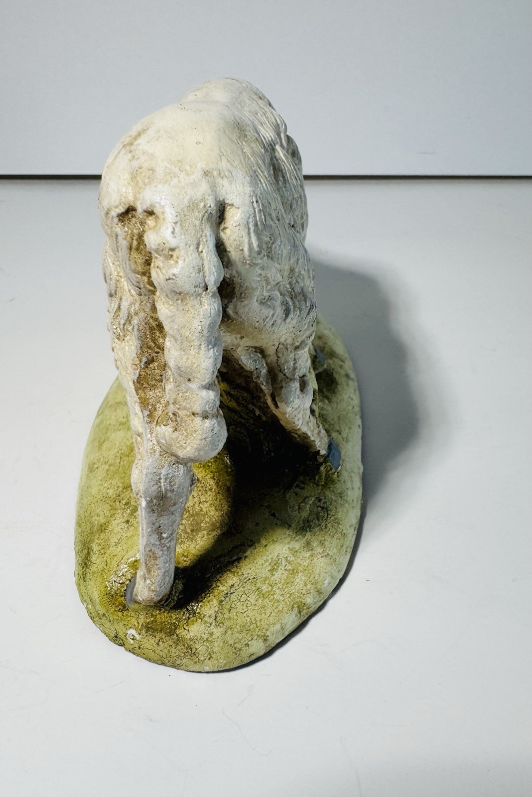 Rare Antique Sheep Figurine Handpainted Chalkware Plaster Nativity Decor 4”x 5”