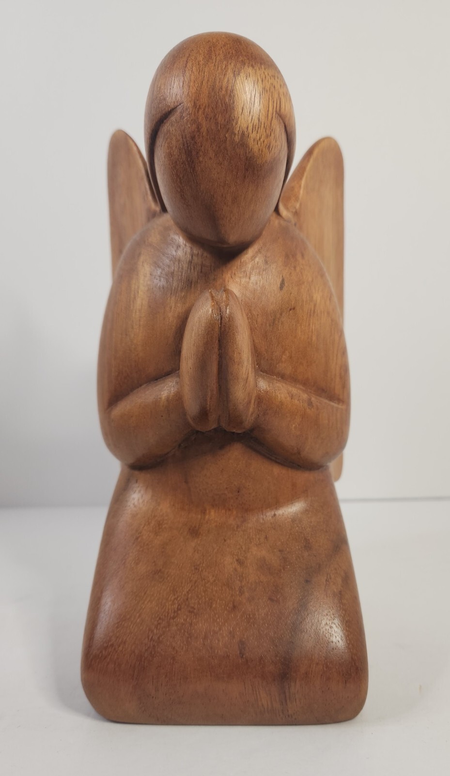 3 Novica Collection Hand Carved Wooden Angels/Watching/Praying/Indonesia