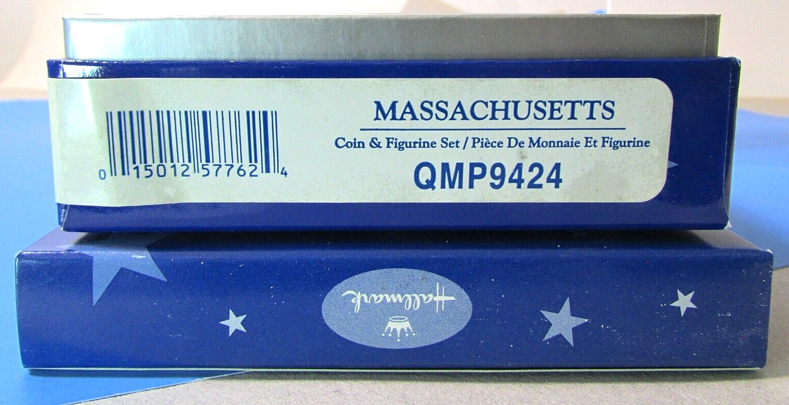 Hallmark American Spirit Coin & Figurine plus Ornament MASSACHUSETTS