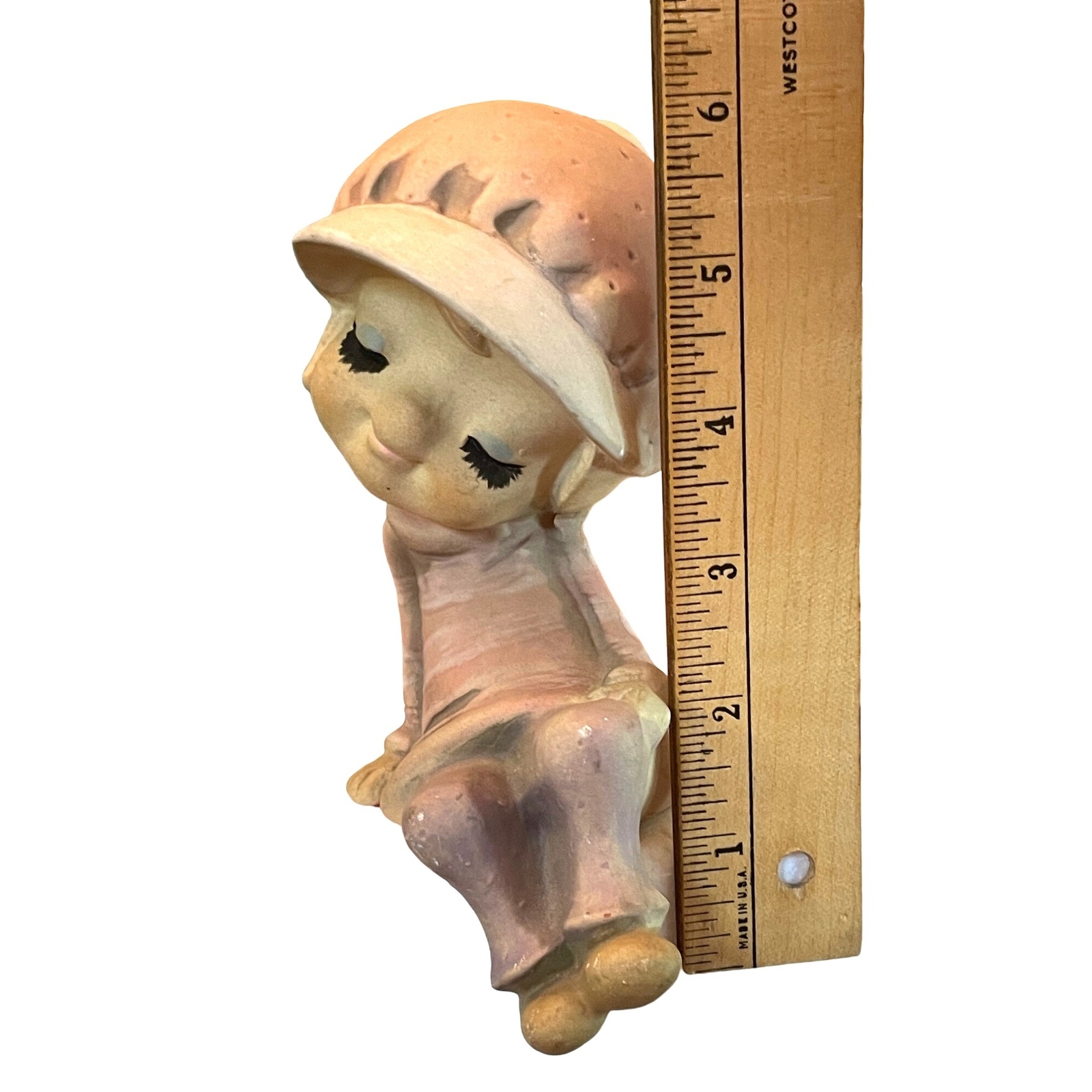 Vintage Seto Craft Shelf Sitter Decor Figurine Girl Hat Unique Rare