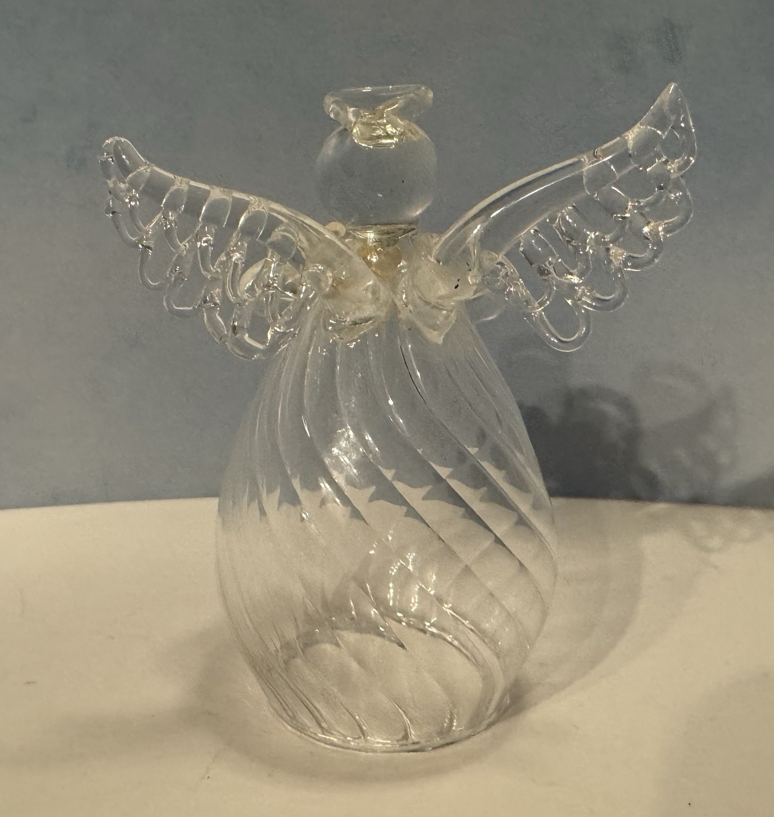 Glass Friendship Angel with Bouquet & Card, Pink Flowers (Original Box Included)