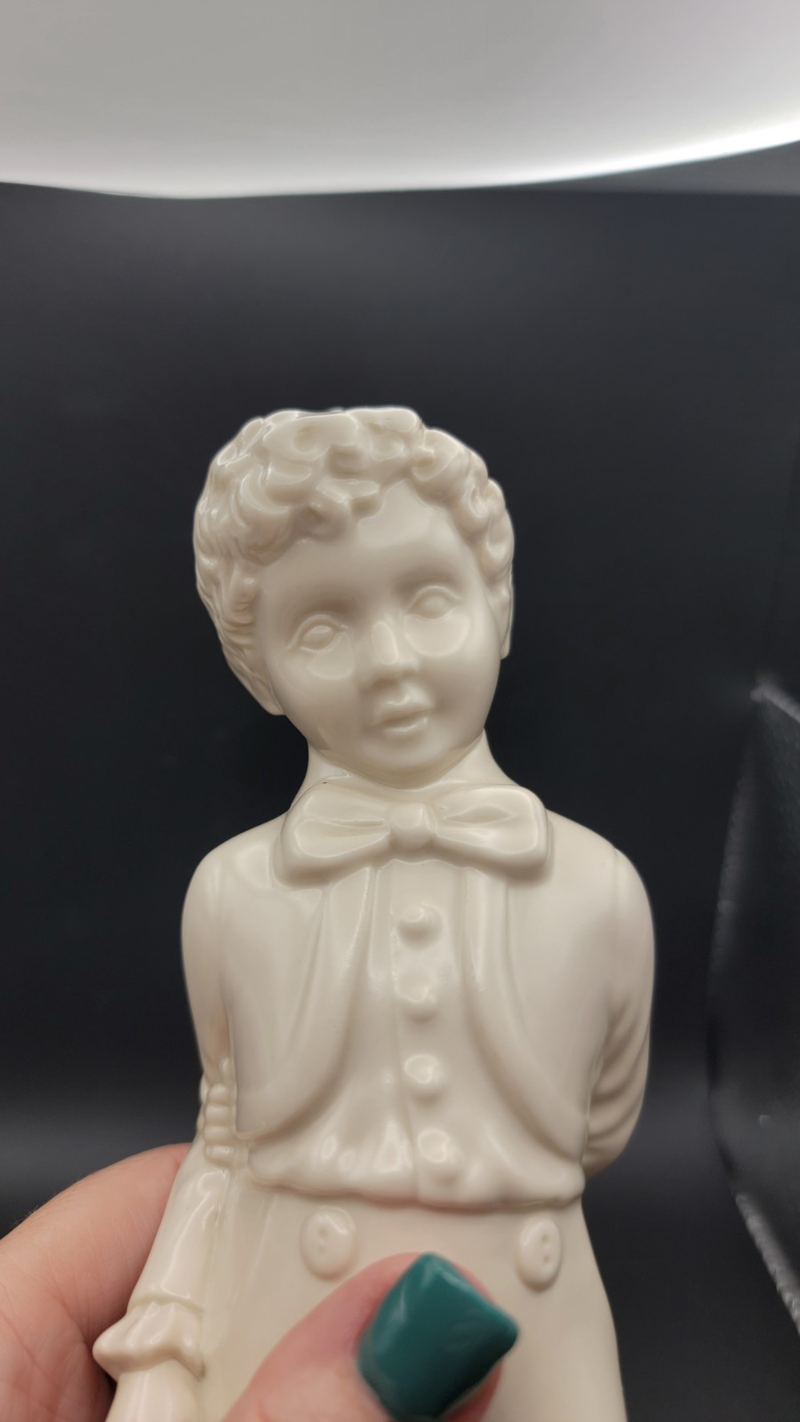 Vintage Victorian Boy Porcelain Figurine 9.25″ Holland Mold Pink Dainty Flowers