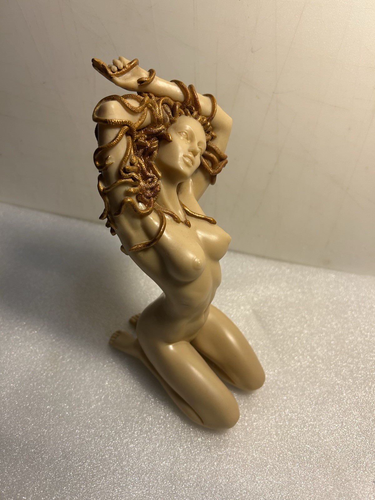 1970’s MEDUSA NUDE SCULPTURE WITH SNAKES IN HER HAIR. RESIN CAST. BEAUTIFUL ART