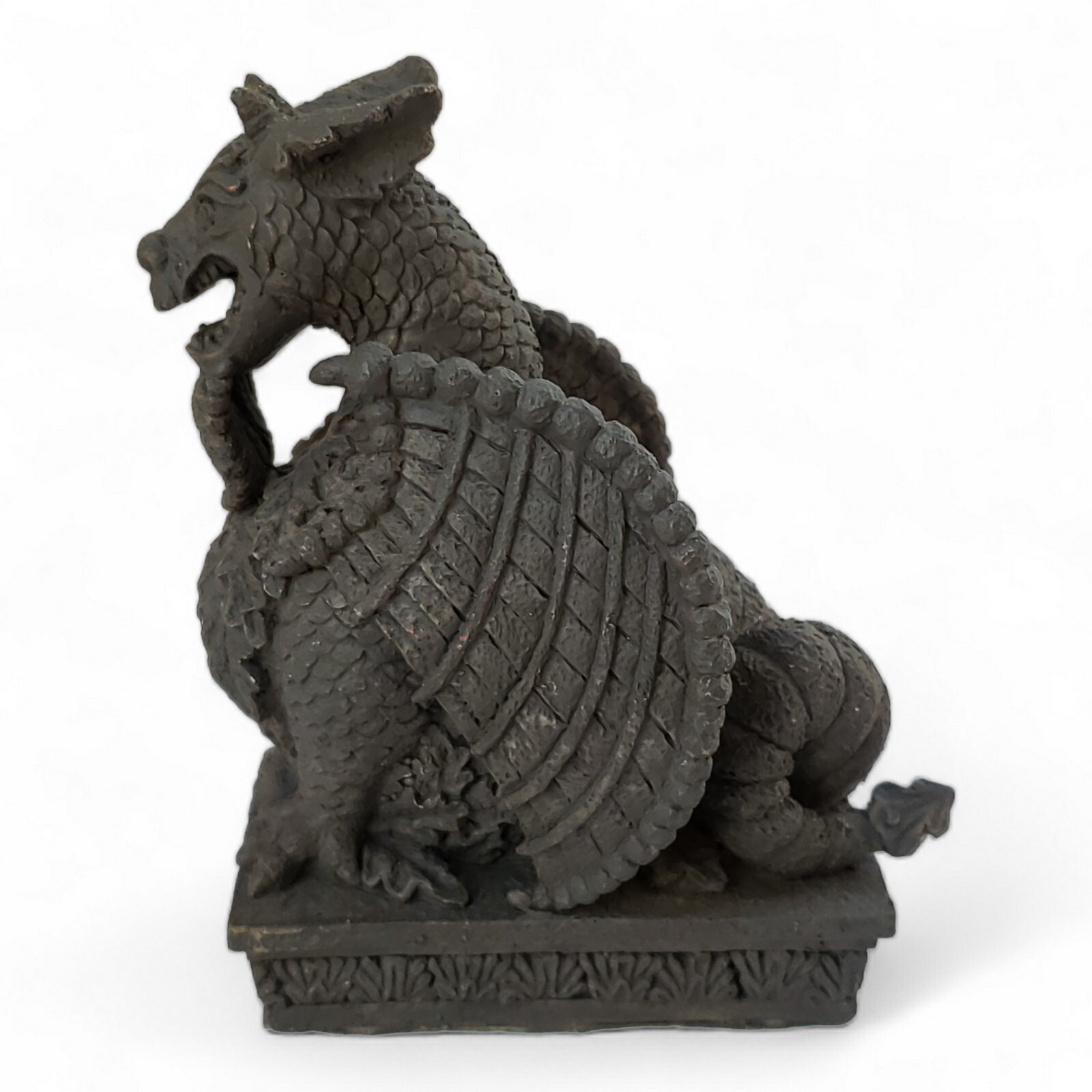 Vintage Prototype Faux Stone 4″ Sitting Dragon Figurine