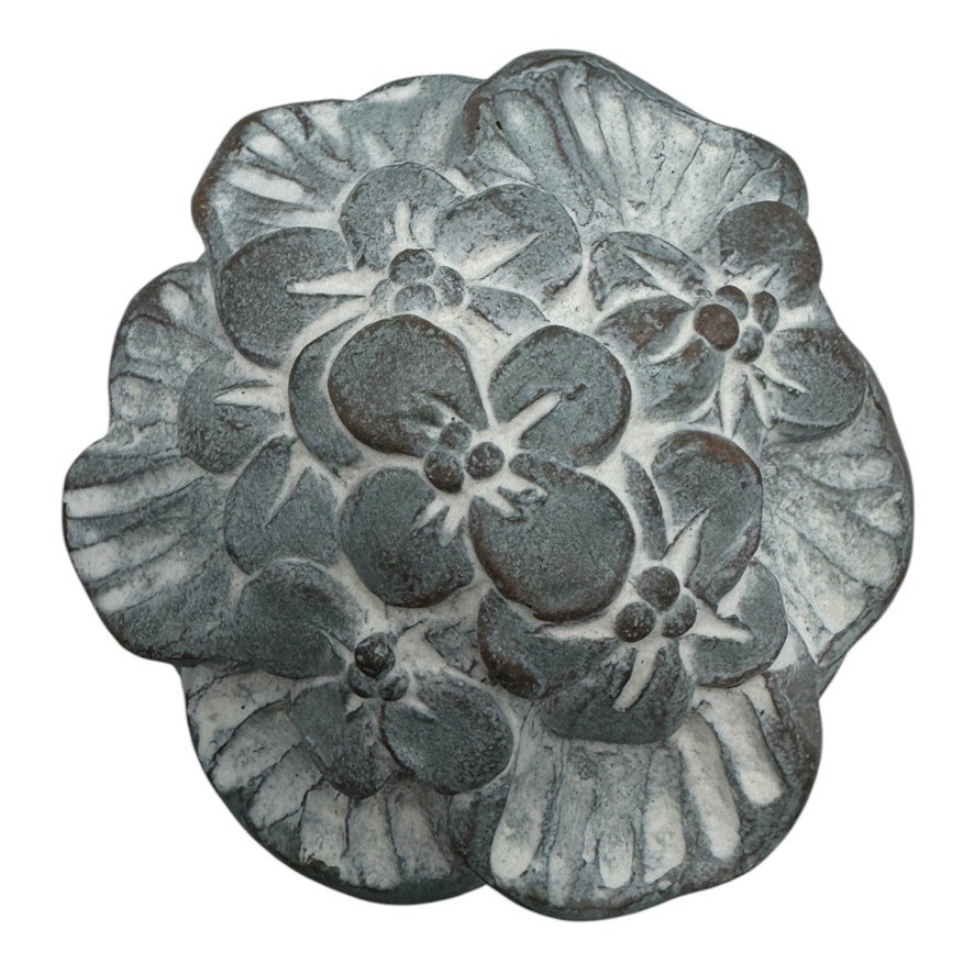 Isabel Bloom Flower Cluster Blue Green Concrete Sculpture Indoor Outdoor 1994