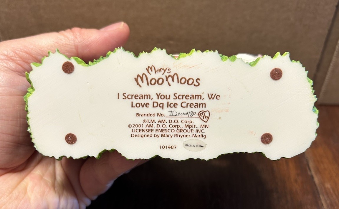 Marys Moo Moos I Scream You Scream We Love DQ Ice Cream Cow Figurine Dairy Queen