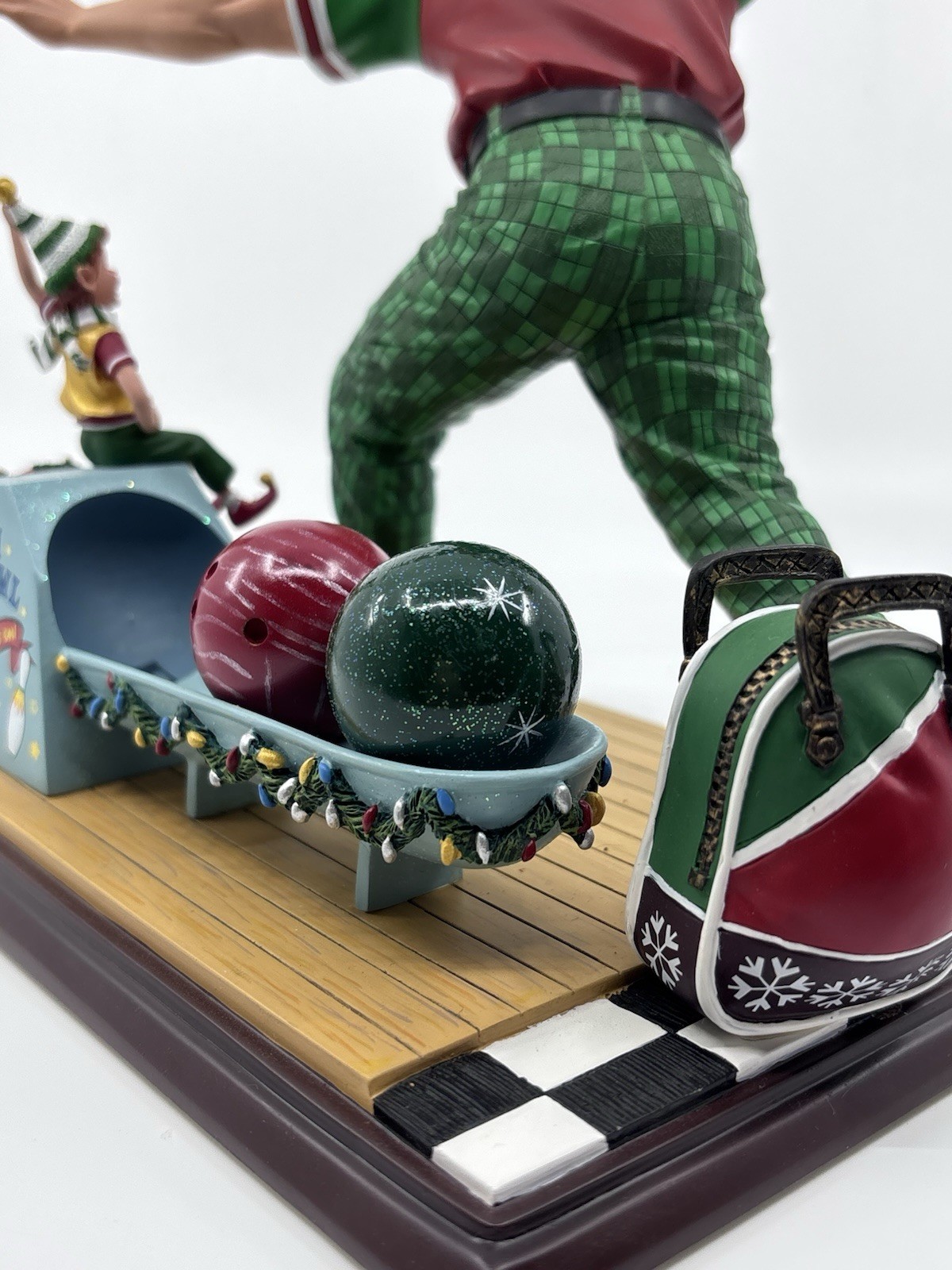 RARE Danbury Mint Bowling Santa Christmas Figurine