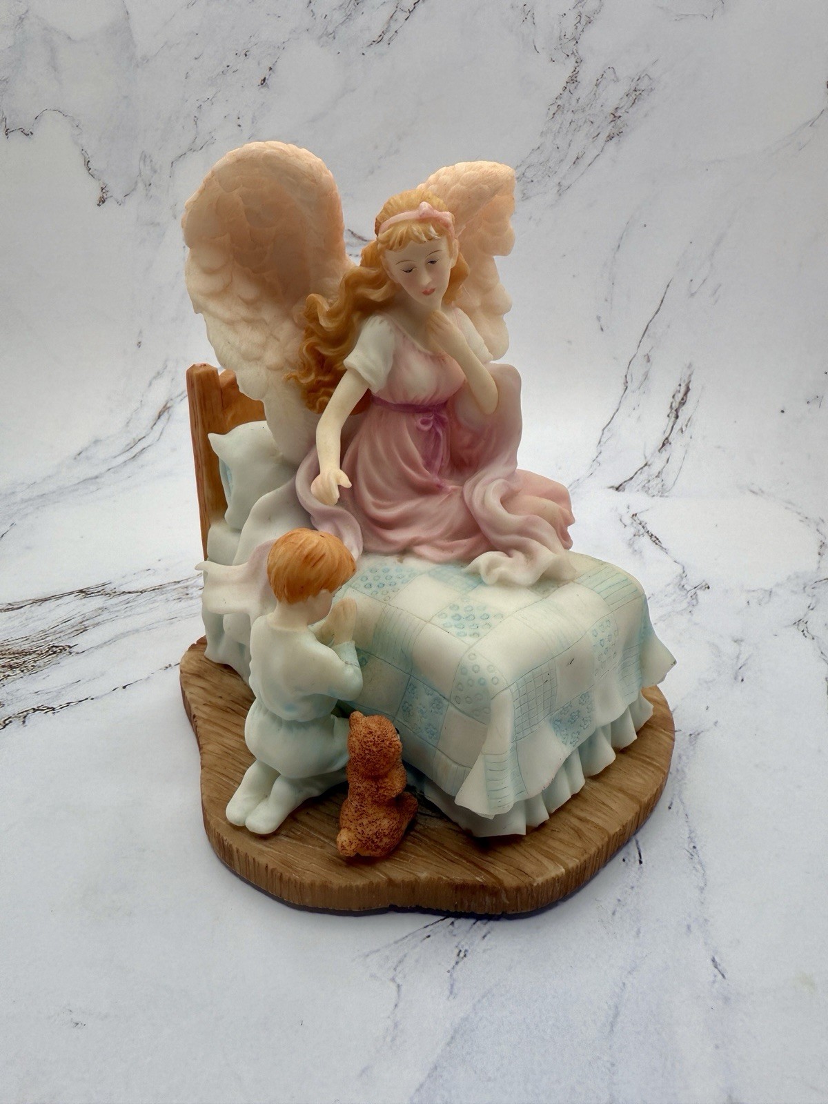 Seraphim Classics Angel “Heavenly Guardian” Boy Music Box #96697 Roman Inc 1998