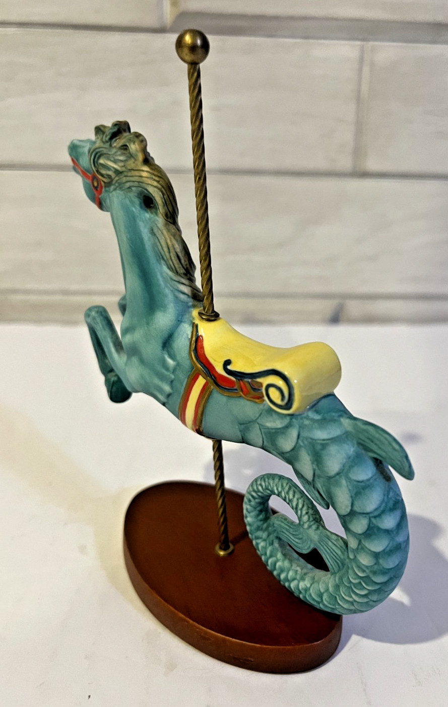 Franklin Mint The Treasury Of Carousel Art Seahorse Figurine w/Info Card