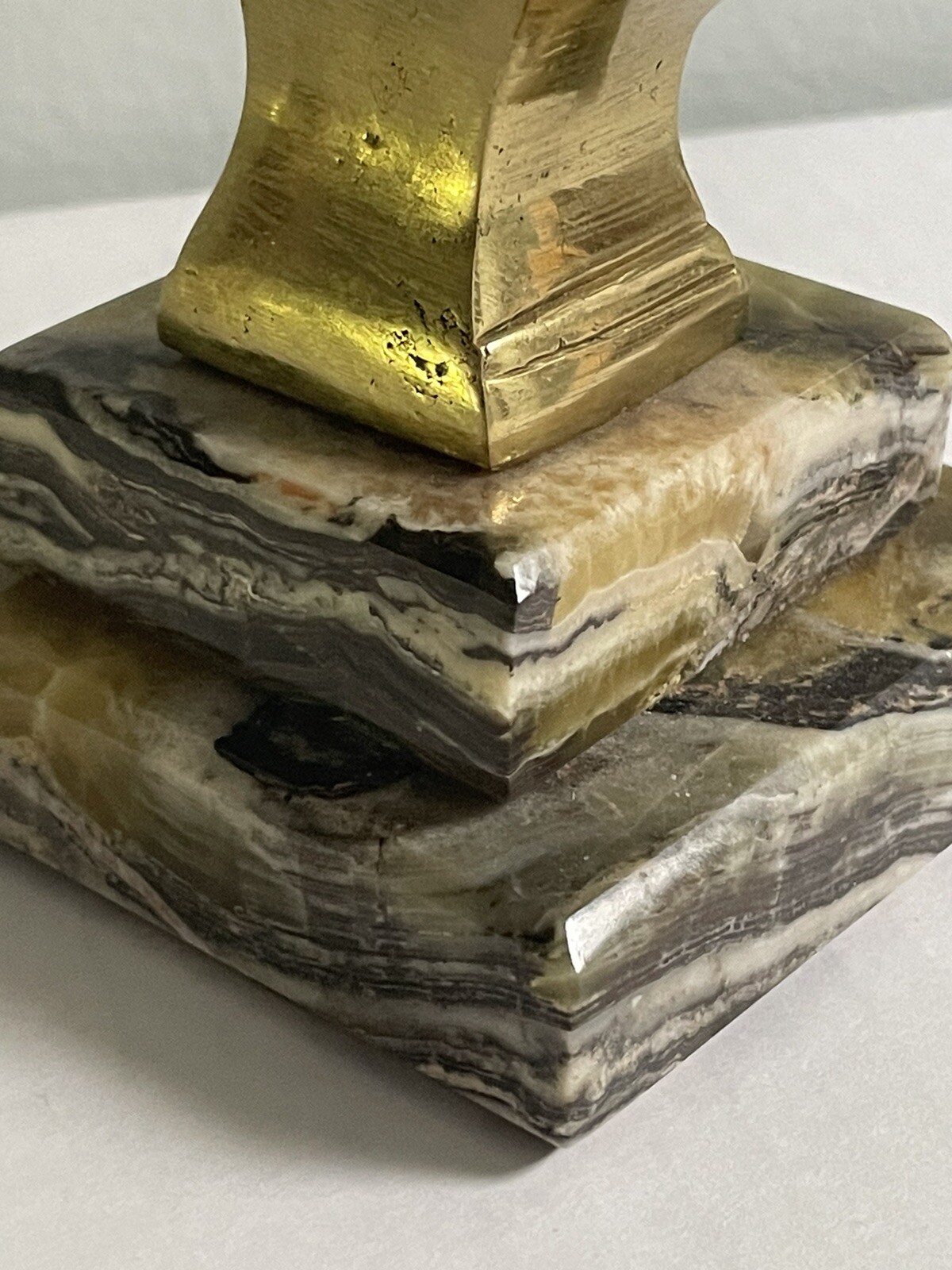 Miniature Brass Bust Of Bernardo O’Higgins Chile On Padded Marble Base *See Pics