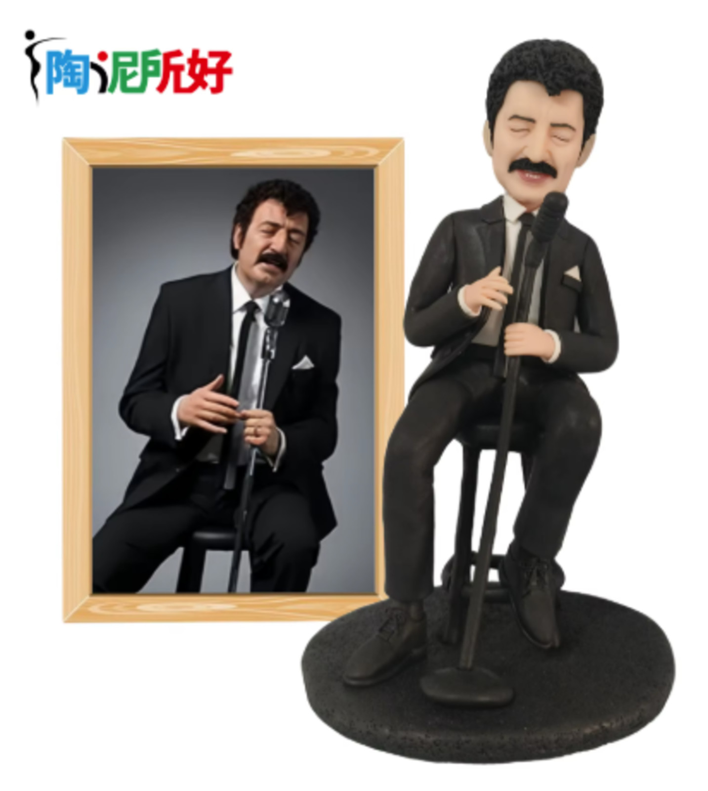 Custom Handmade Clay Sculpture; customizable with photo, clothes, and pose.