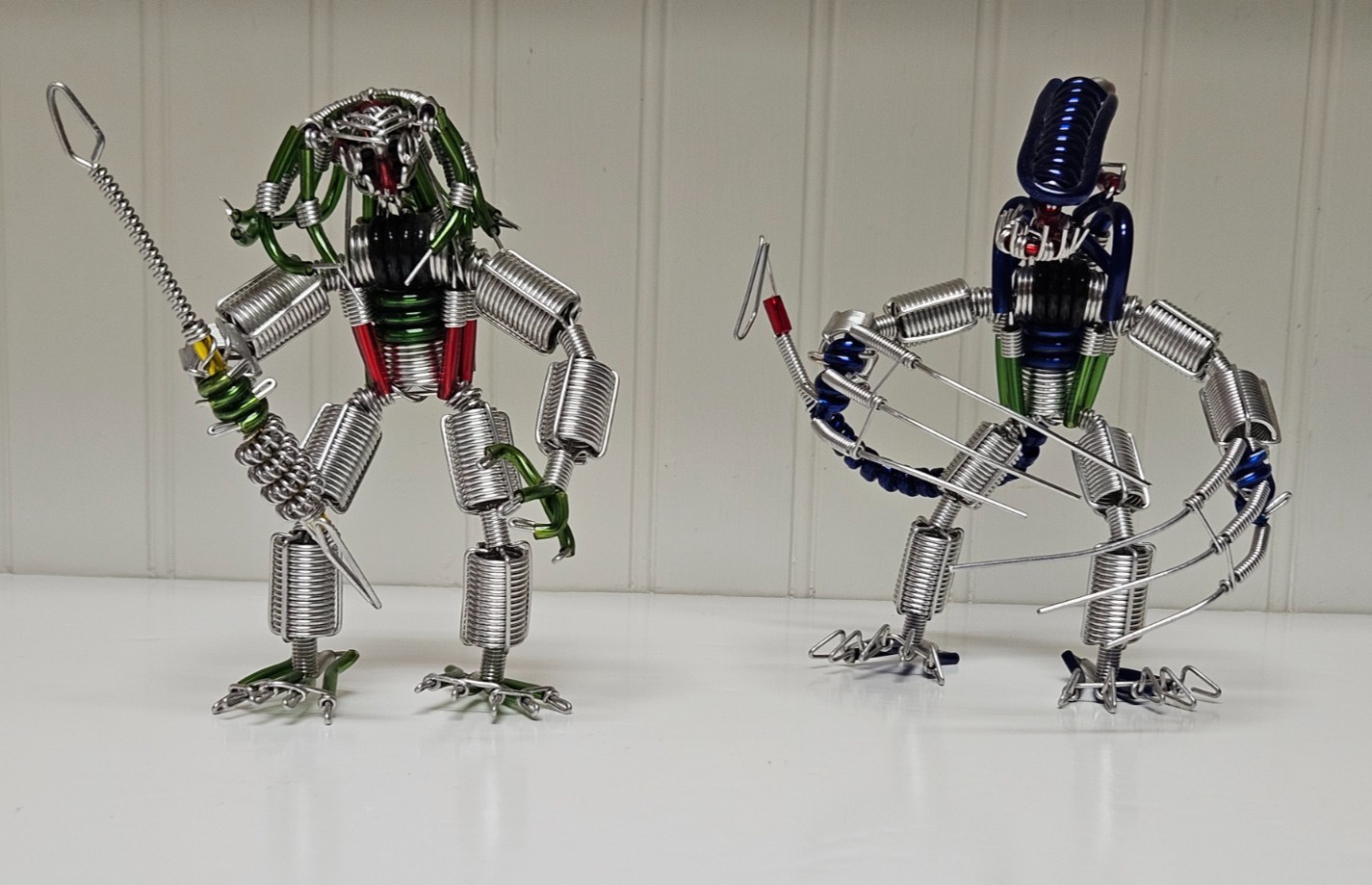 Alien & Predator One Of A Kind Handmade Wire Art Figures