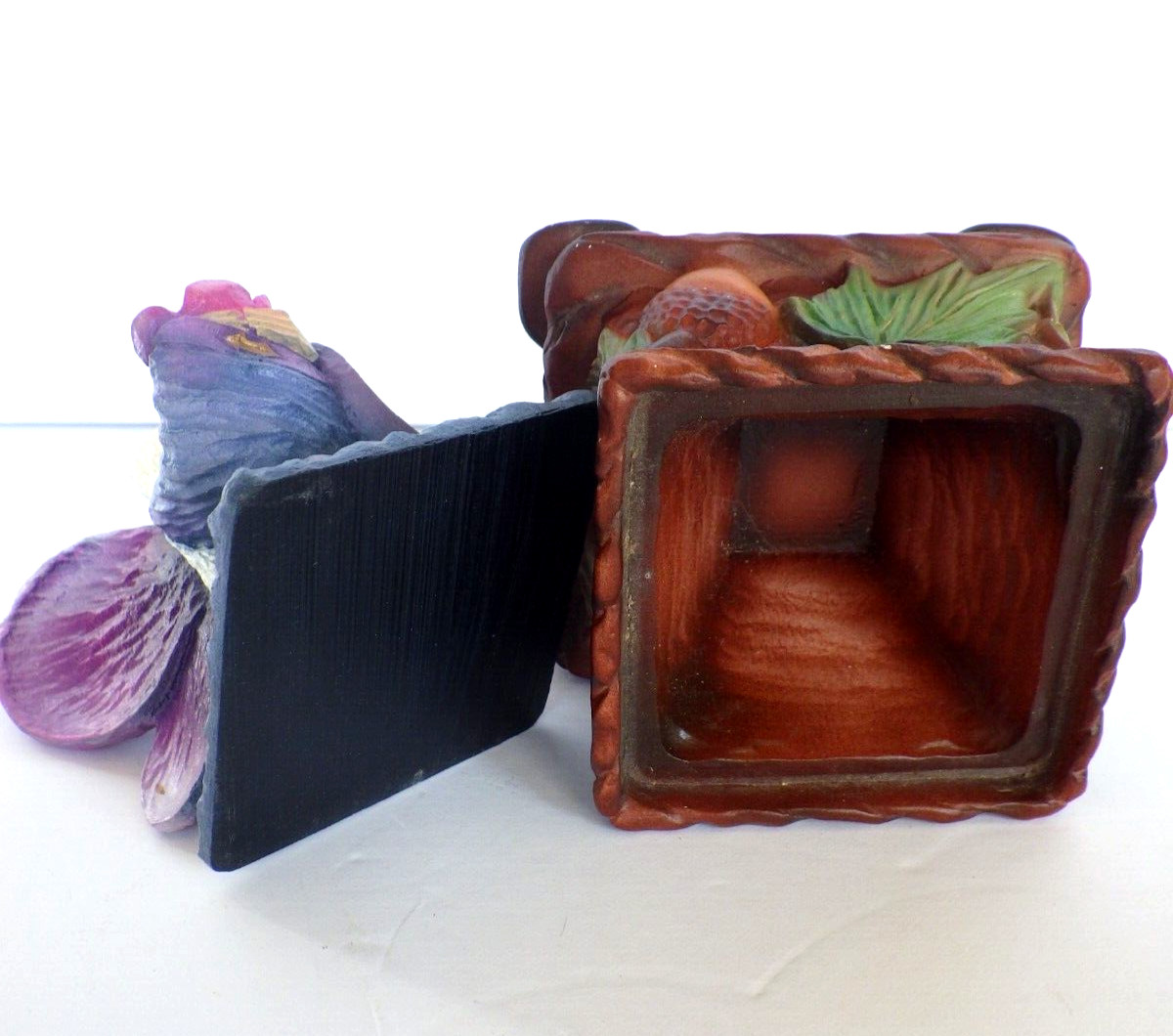 Whittler’s Workshop Hand Painted Fantasy Whimsical Carved Wood Fairy Trinket Box