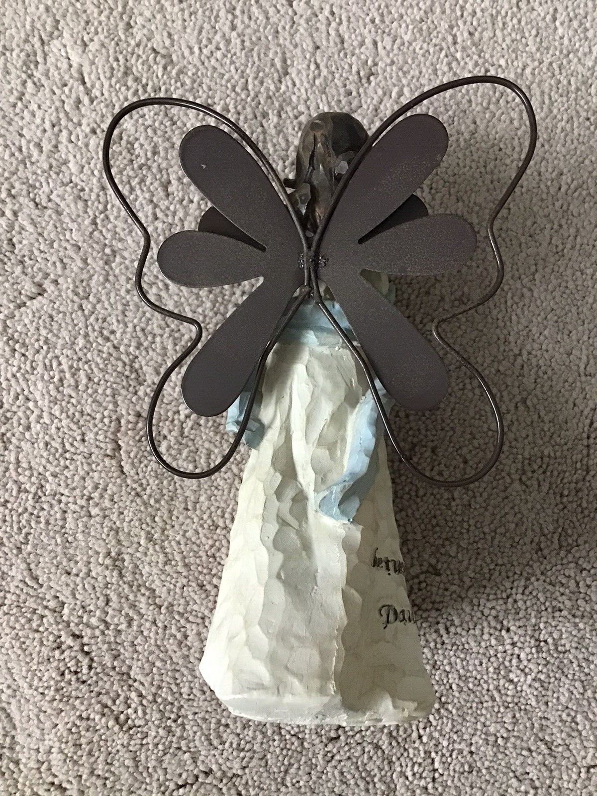 Mother and Daughter Plastic Resin 7 1/4″ Figurine with Metal Butterfly Wings
