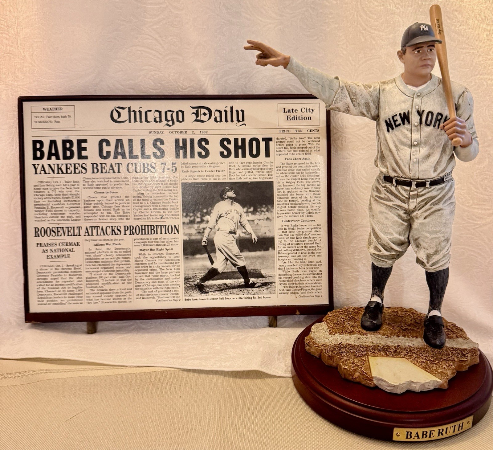 Upper Deck Collectibles Historical Beginnings Babe Ruth Called Shot Figurine