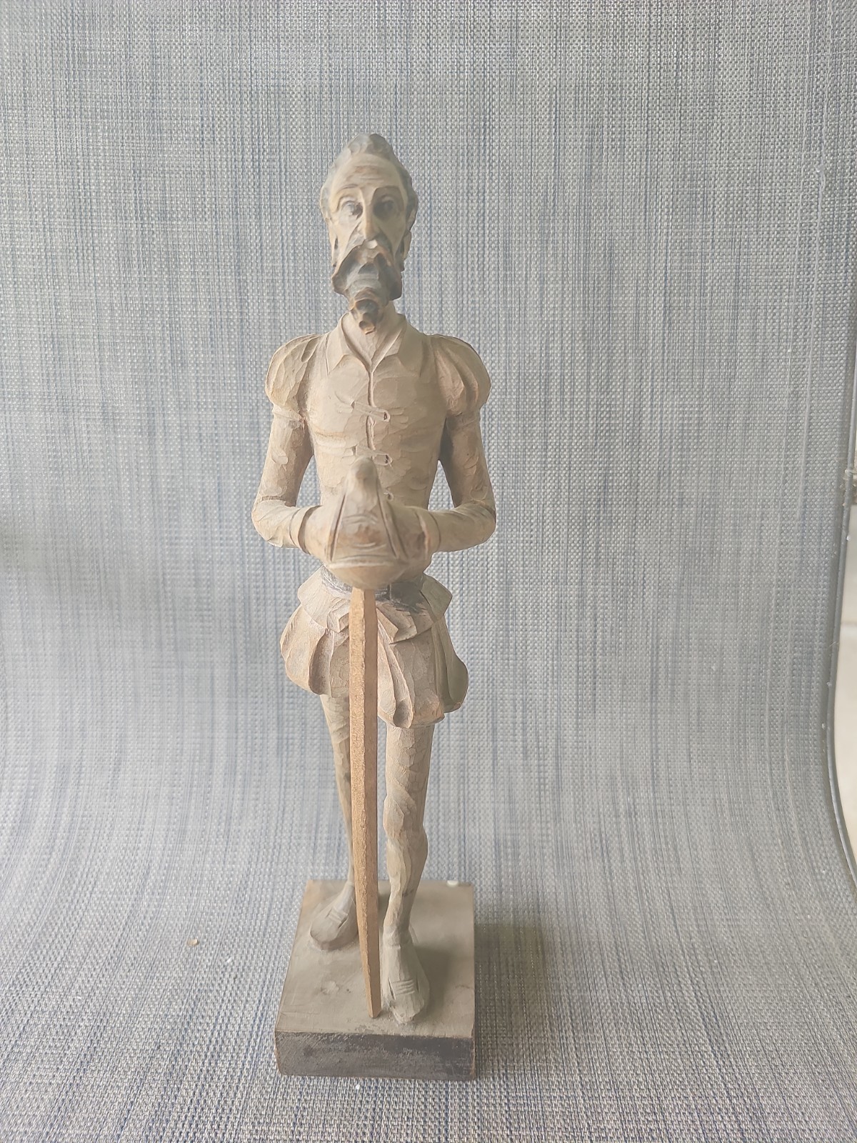 13.5 Inch Tall Hand Carved Man With Sword Ouro Made In Spain