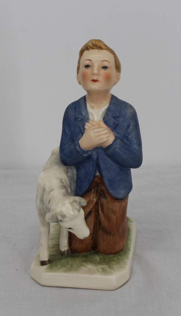 Hummel Shepherd Boy With Lamb Figurine Small Porcelain Germany Nativity Decor