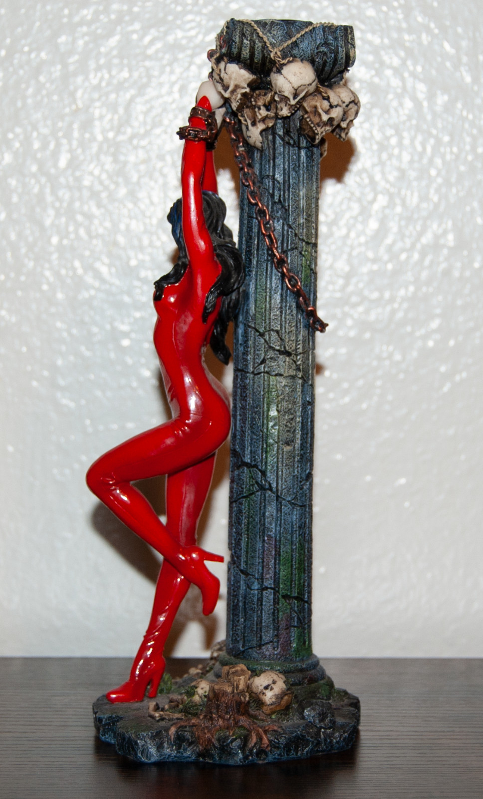 Veronese Design 2007 Chained Female in Red Latex Candle Holder Figurine