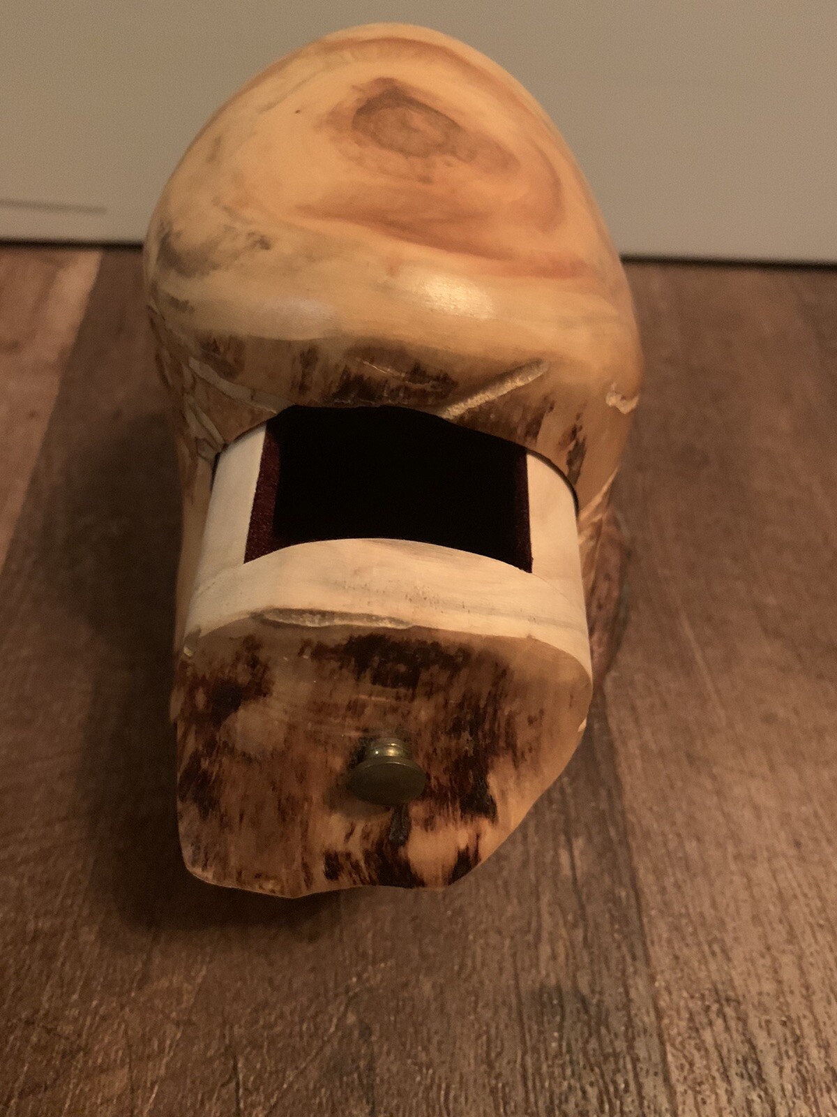 Strange, Unique Carved Wood Tchotchke With Two Small Functional Drawers