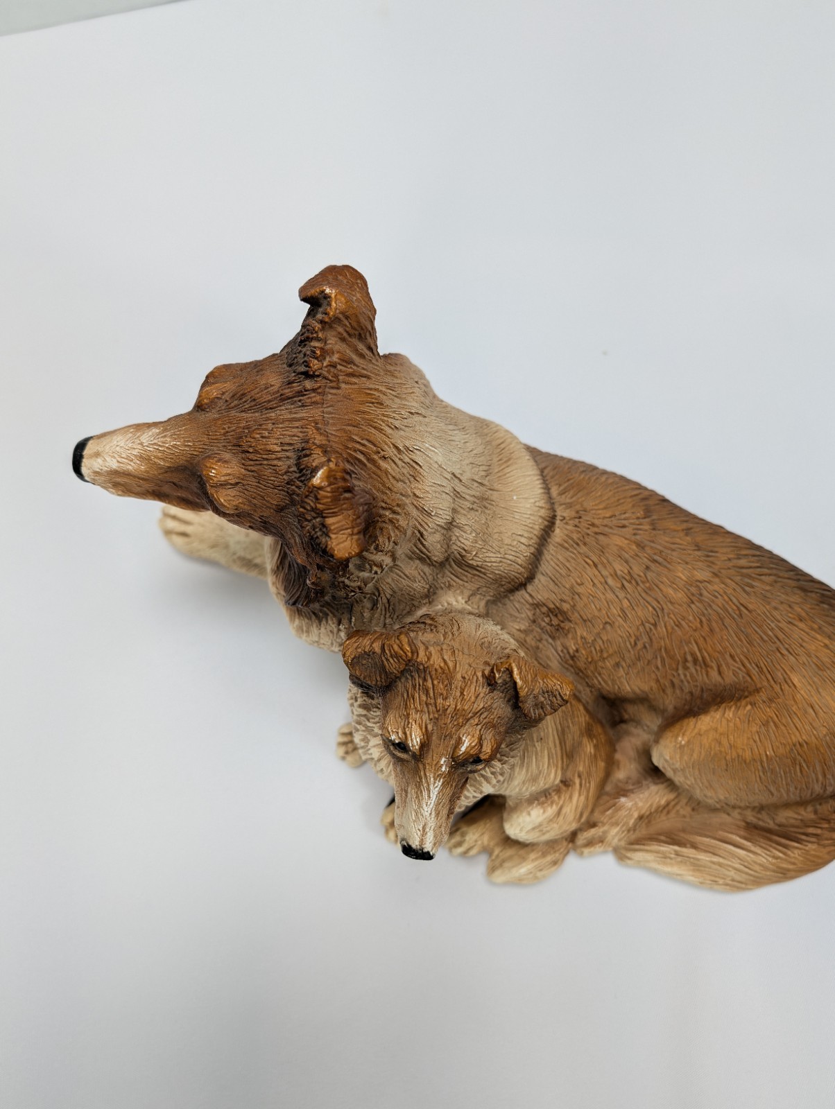 Vintage Collie Homco Adult Mom/Dad & Puppy USA Resin Large Lassie Dog Figurine
