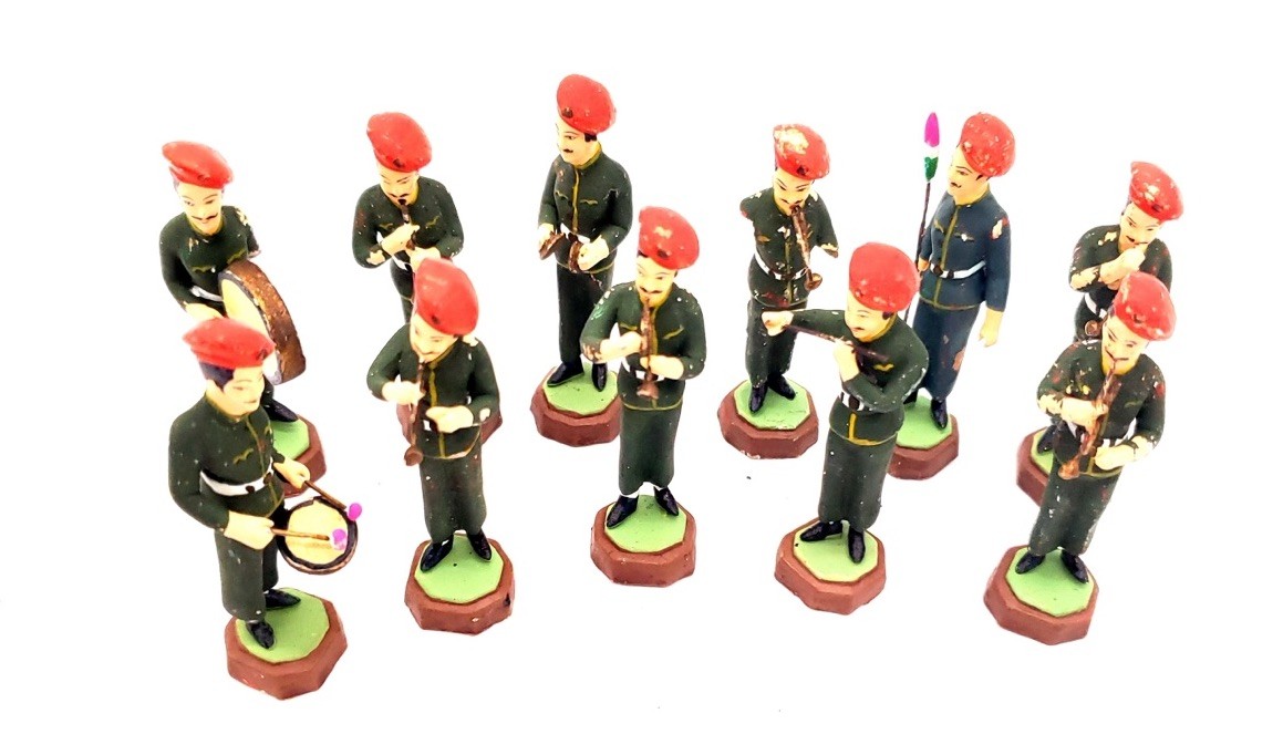 Vintage Indian Marching Band Figurines 1950’s-1960’s Hand Painted Lot Of 11