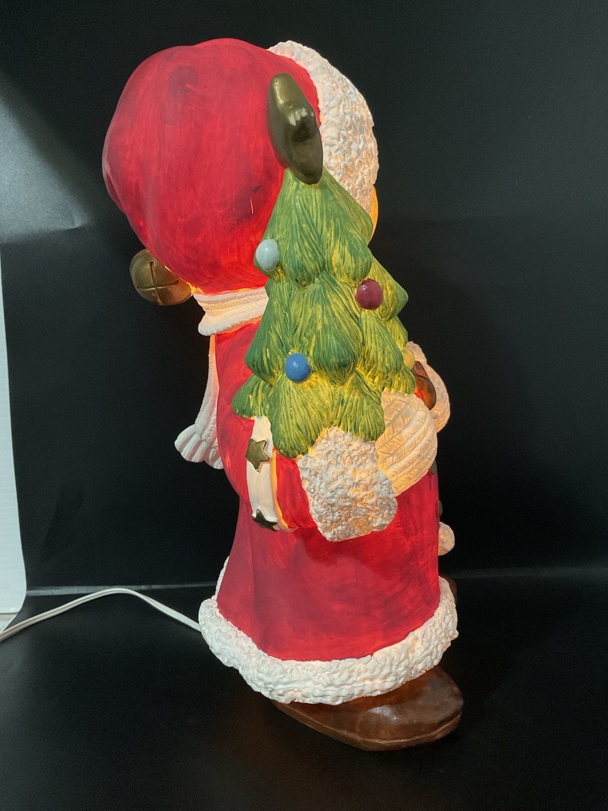 ENESCO CHERISHED TEDDIES PRISCILLA HILLMAN BEAR SANTA 16” , XMAS LIGHTED 435414
