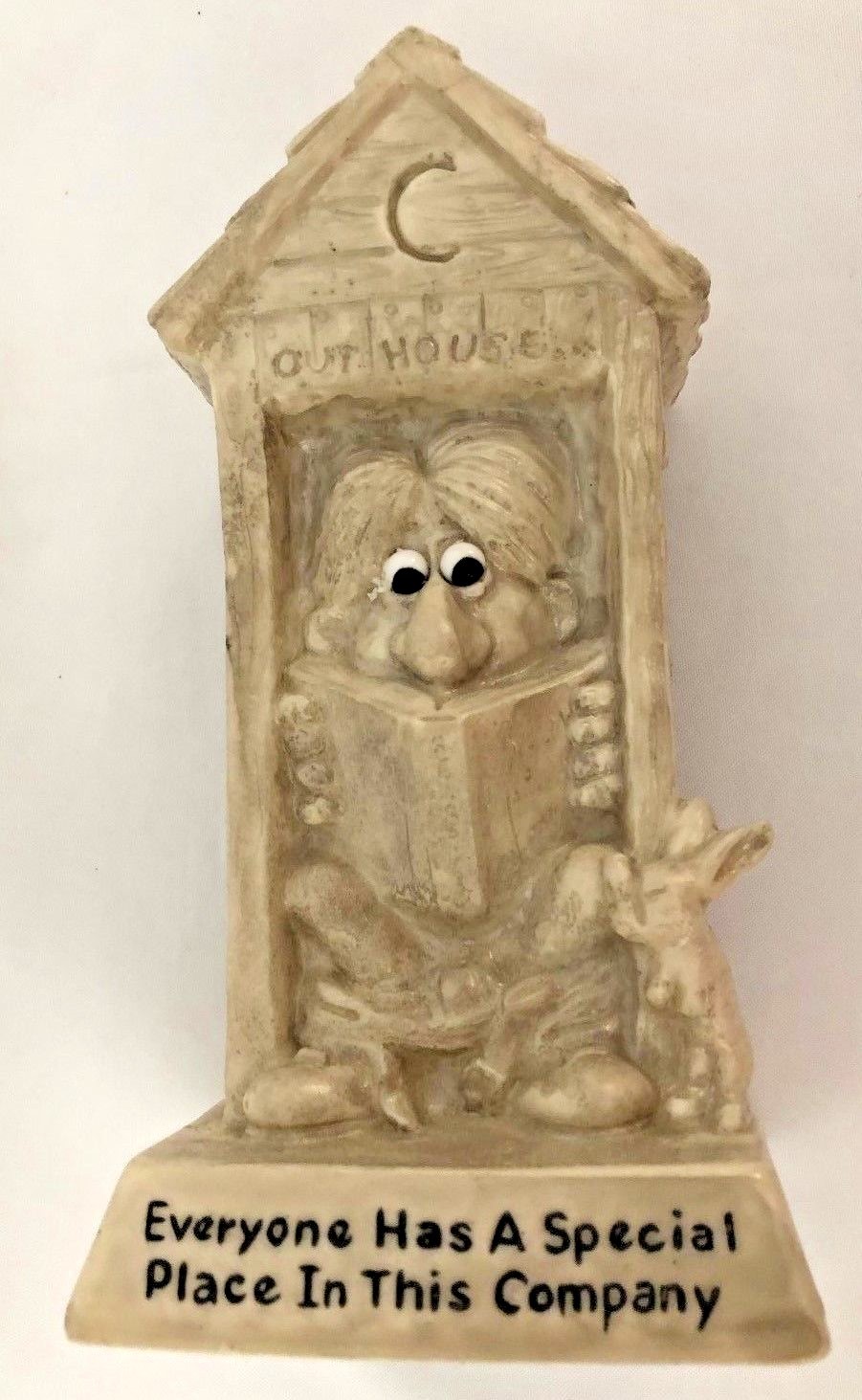 Humor 6.5″ Employee in Toilet Sign Figurine EVERYONE HAS A SPECIAL PLACE IN CO