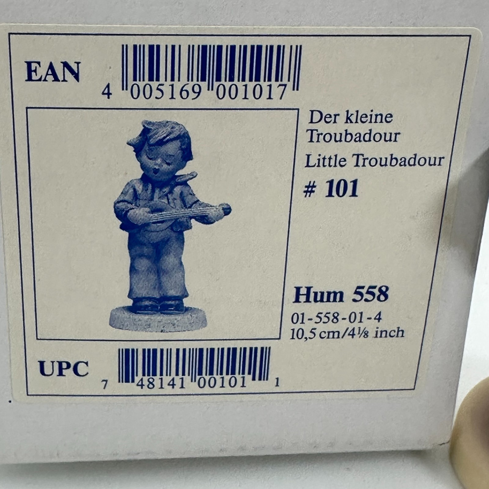 Hummel Little Troubadour #555/0 TMK7 Goebel 4 1/8″ w/Box