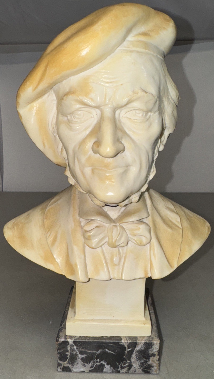 A. Santini Italy Alabaster Marble German Composer Richard Wagner Sculpture Bust