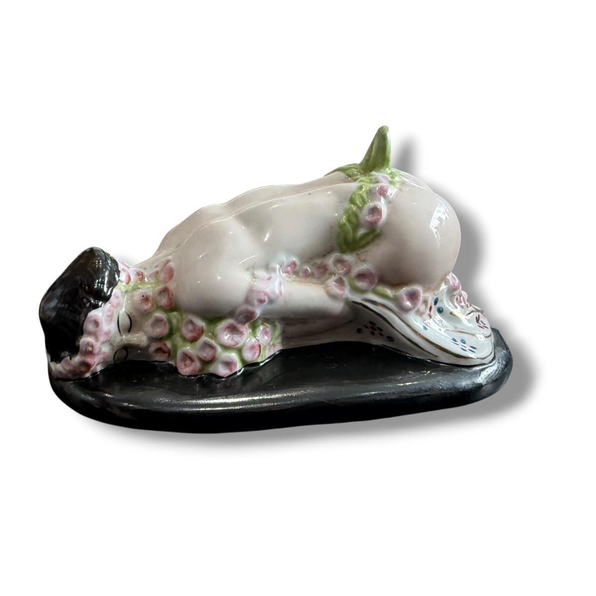 Antique Statue Woman Paperweight Nude Sculpture Porcelain Lady Deco Art Female