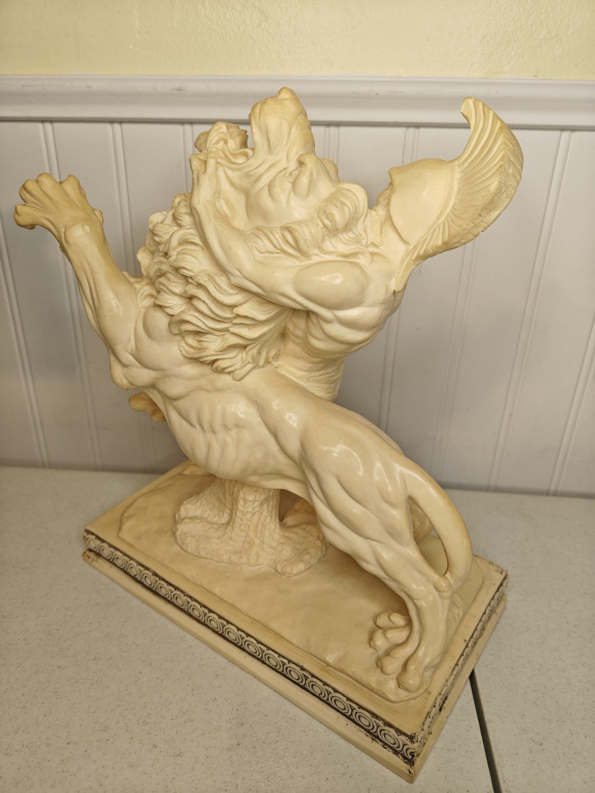 A Santini Hercules Fighting Lion Beast Greek Roman God Sculpture Statue Figurine