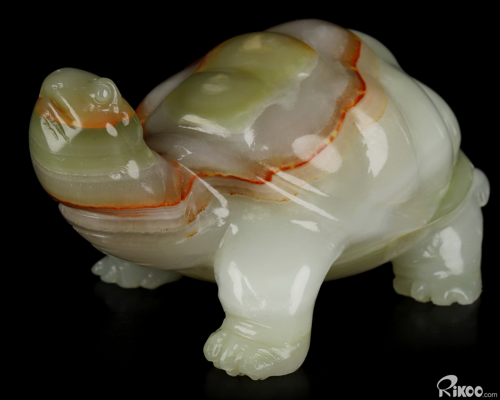 6.3″ Afghanistan Jade Hand Carved Crystal Turtle Sculpture, Crystal Healing