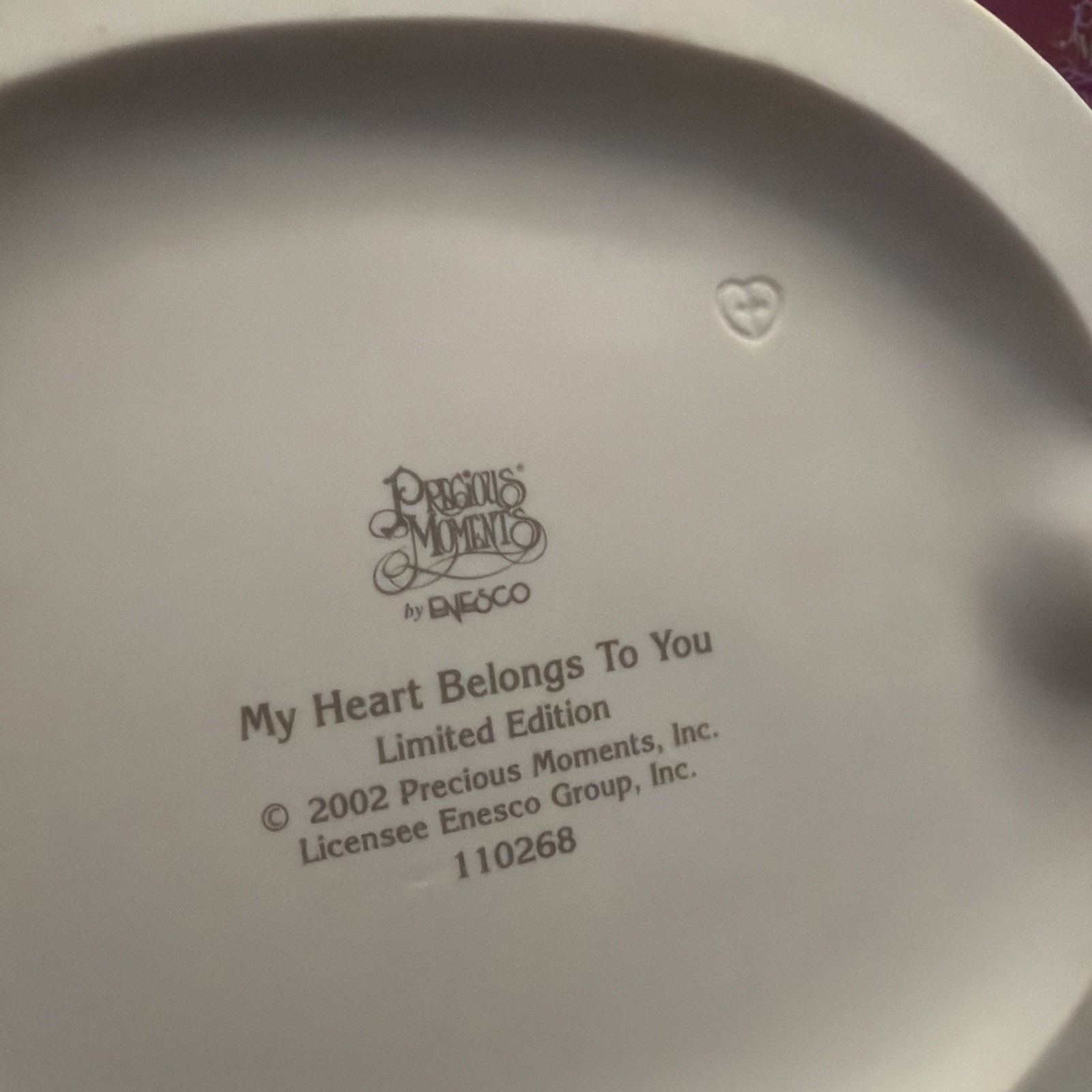 Precious Moments “My Heart Belongs To You” 2002 Limited Edition 110268