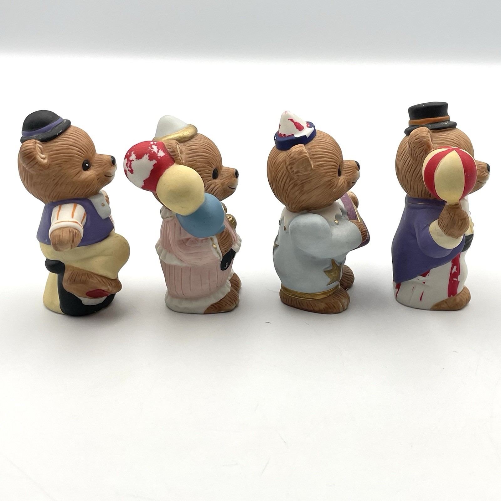 Vintage 1980s HOMCO Circus Bear Figurines Lot of 4 Made in Sri Lanka