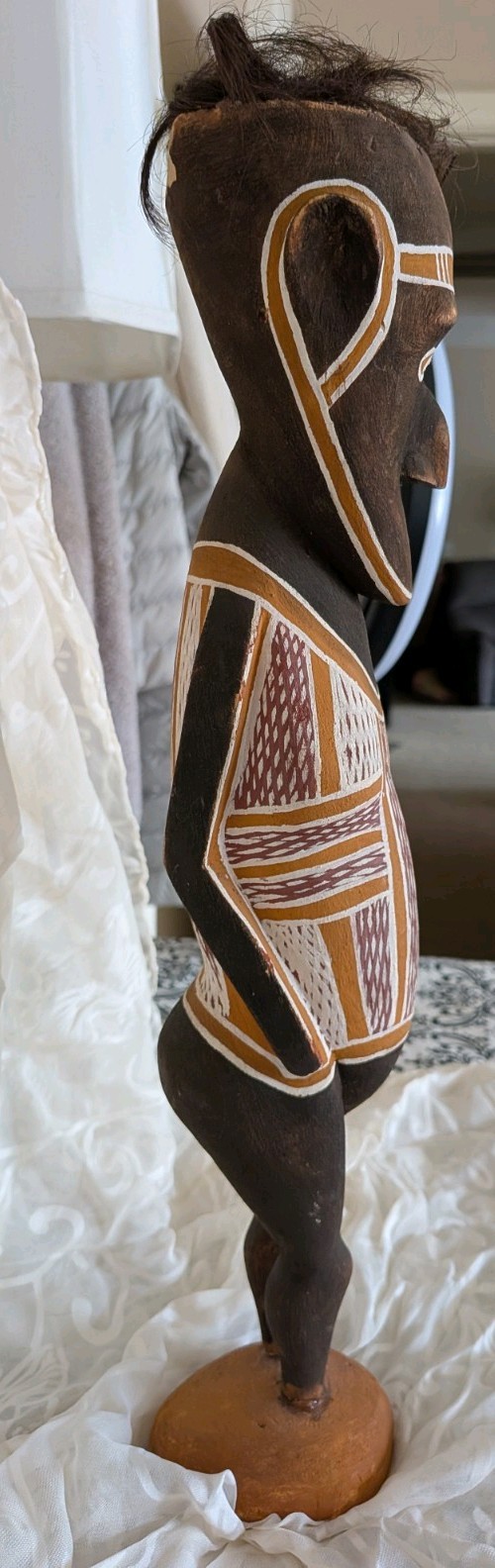 Bima Sculpture in natural wood is 15″ tall. Tiwi island, Australia Tribal Art.