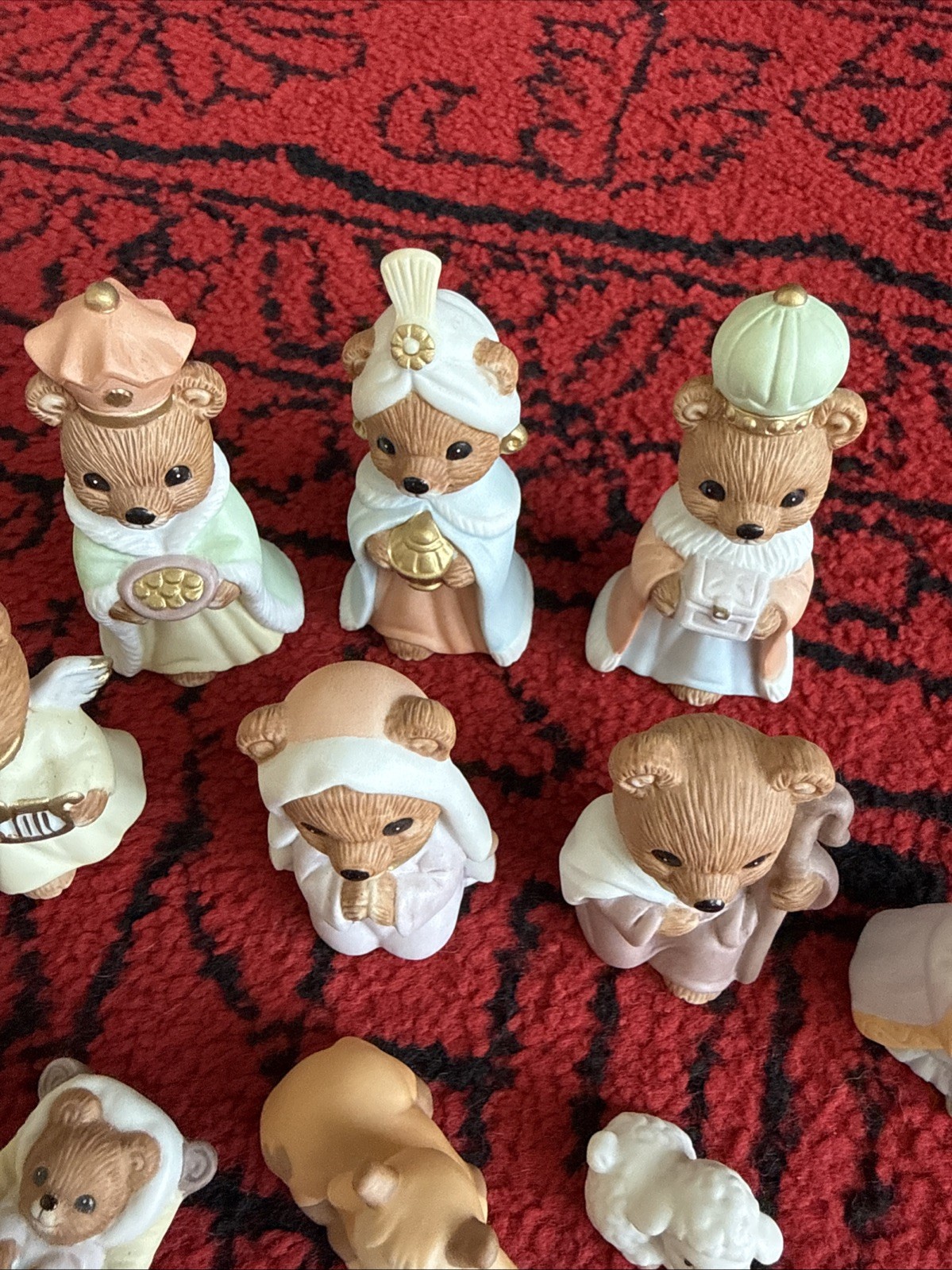 Vintage Homco Bears Nativity Set Complete Set Of 11 #5412 Made In Sri Lanka
