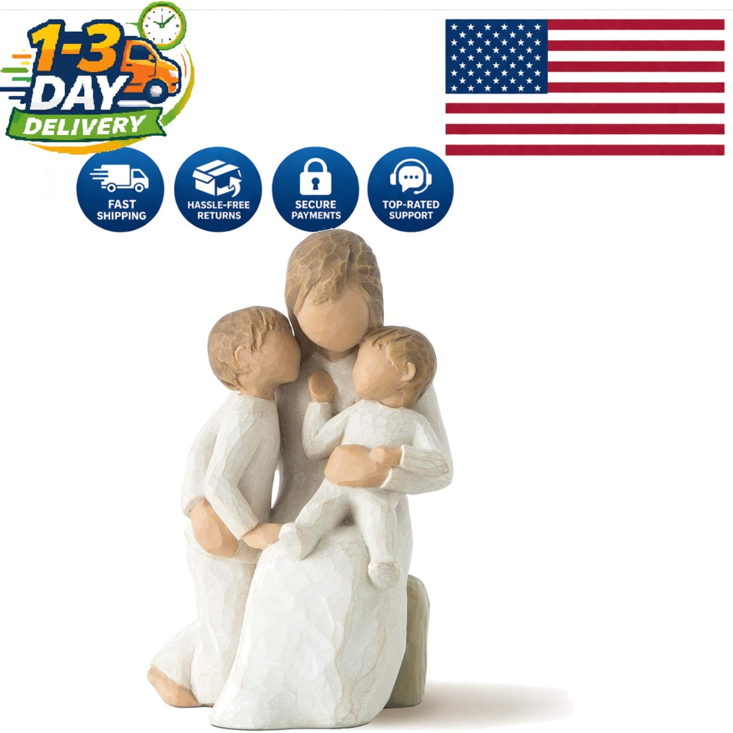 Inspirational Hand-Painted Angel Figure – Celebrate Love and Family Connections