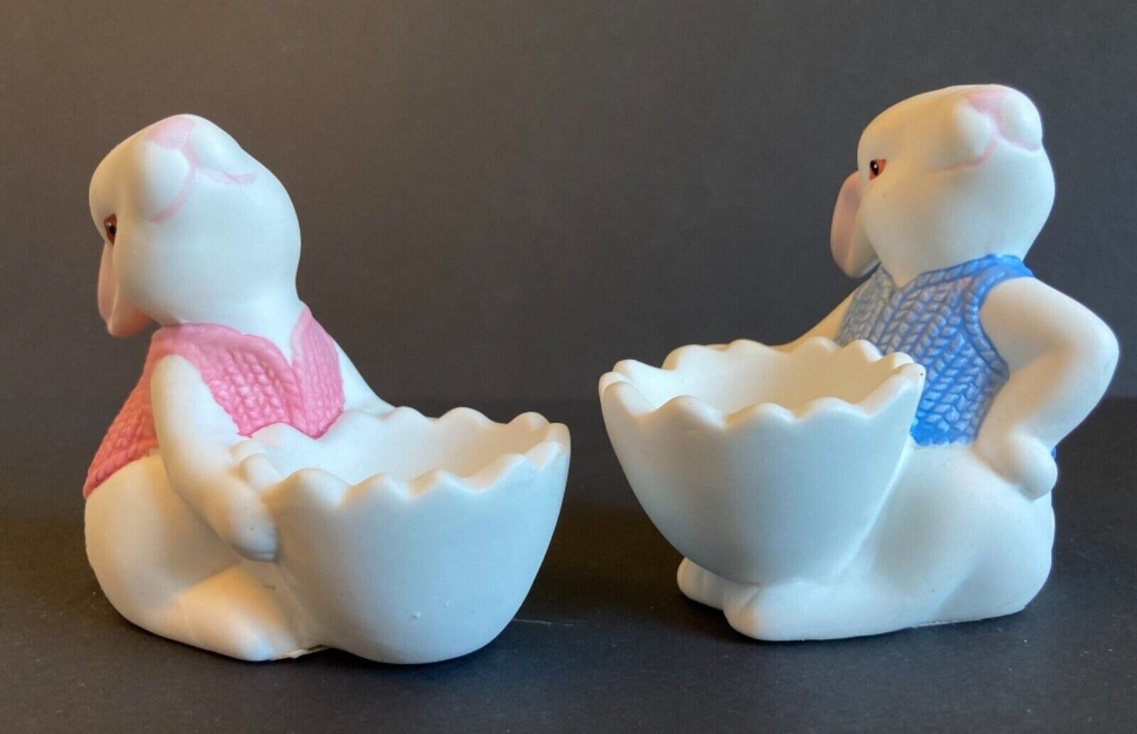 Lenox Home Collection Bunny Rabbit Easter Spring Egg Cups Set of Two 3.25 Inches