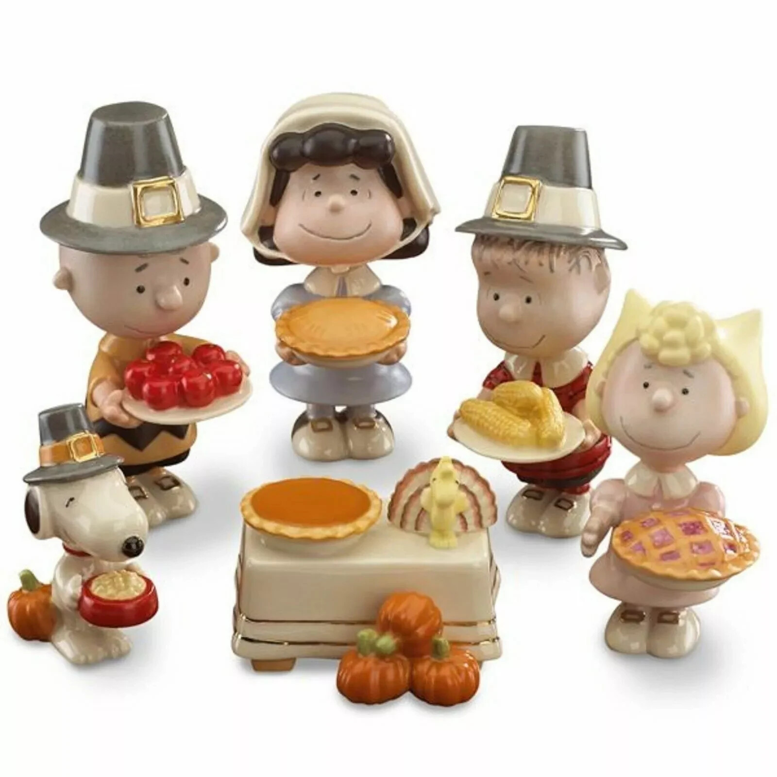 Lenox Peanuts Thanksgiving Day Figurine Set of 6 New In Box 🦃🥧🌽