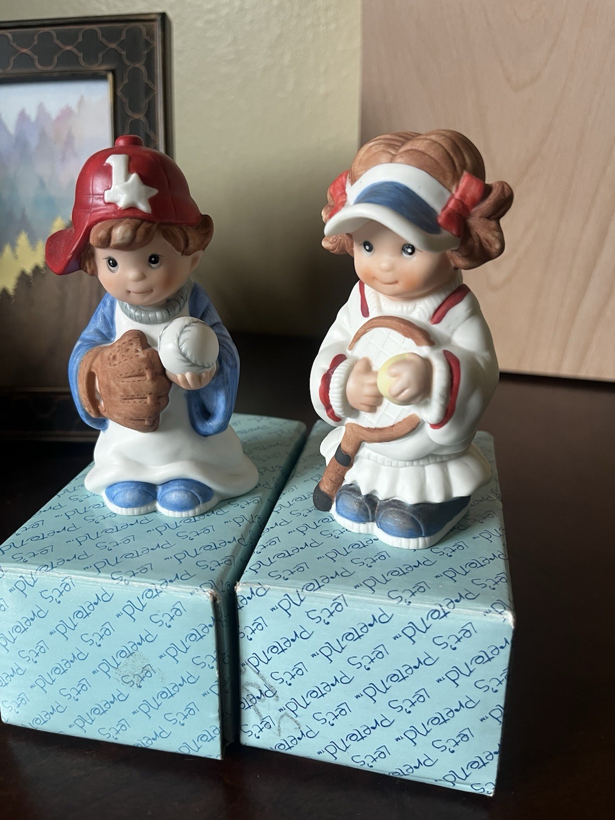 Wallace Berries Let’s Pretend Ceramic Figurines Little Lawyer & Artist Vintage