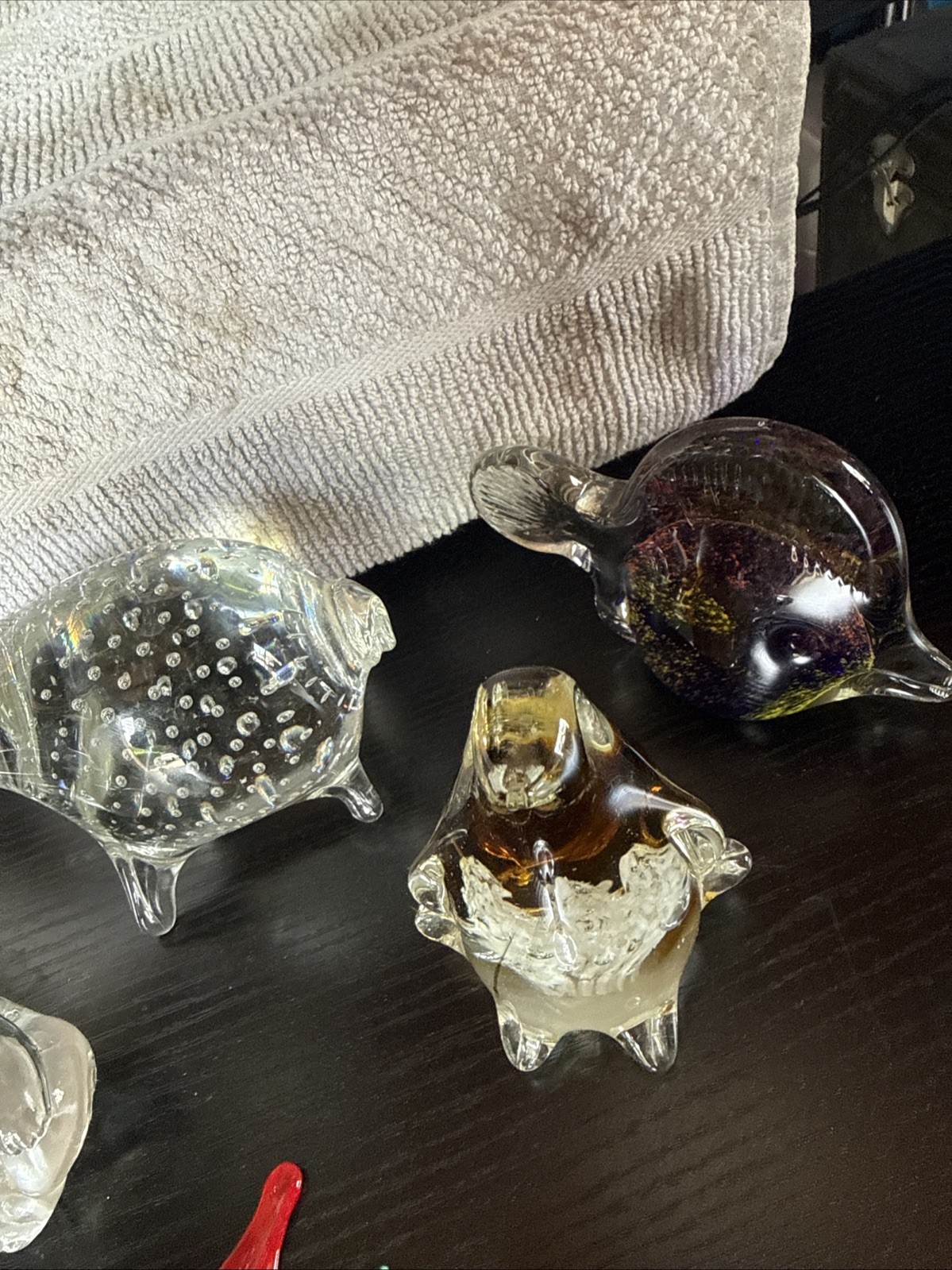 Lot of 8 Vintage Glass Figurines, Assorted Brands