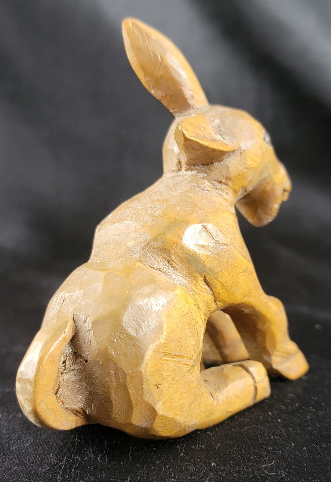 Vintage Carved Wood Figurine Laughing Donkey Mule Jackass 3.5in