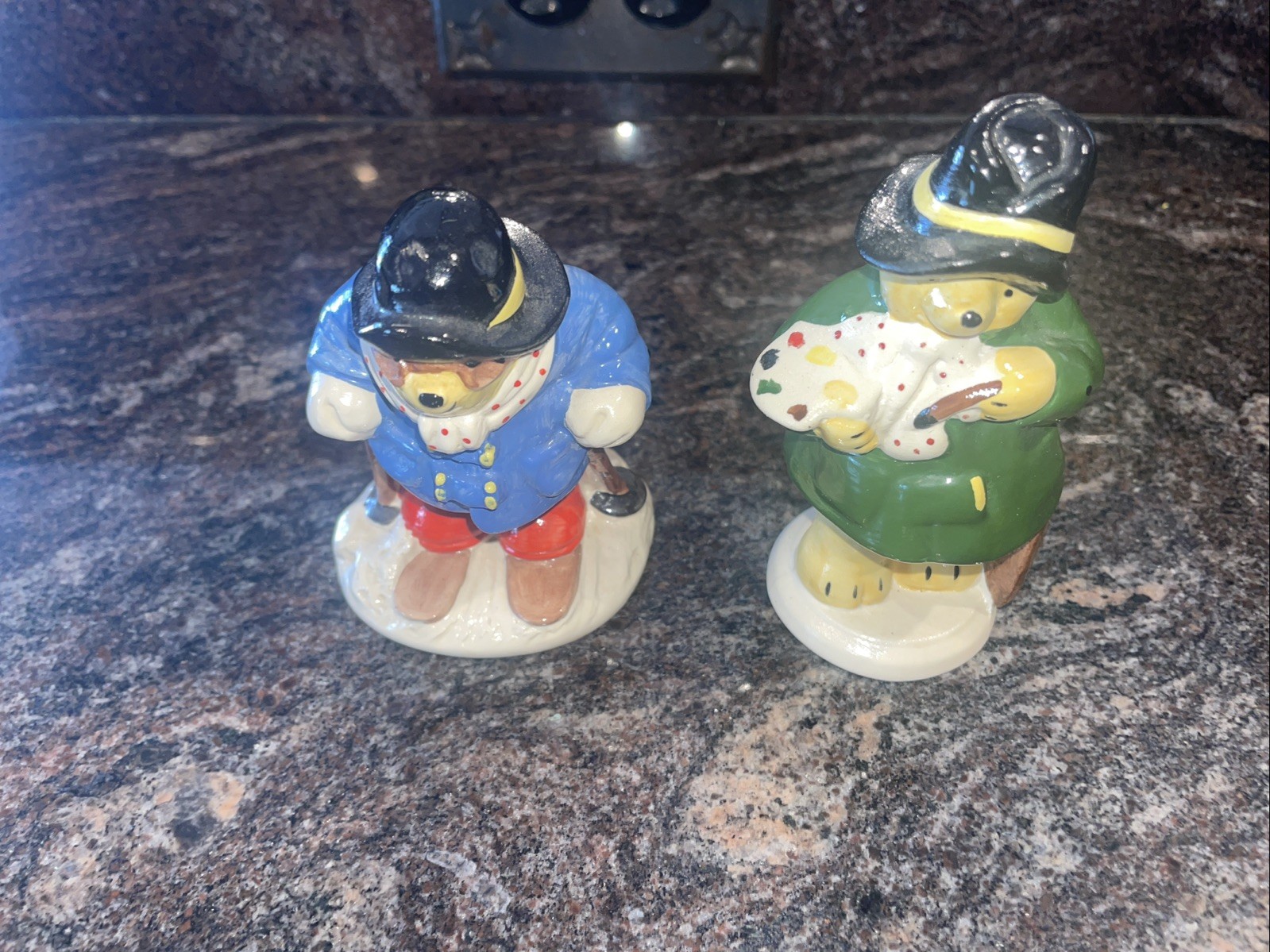 Lot Of 2 Vintage Collectable 1976 Coalport Bone China Paddington Bear Figurines