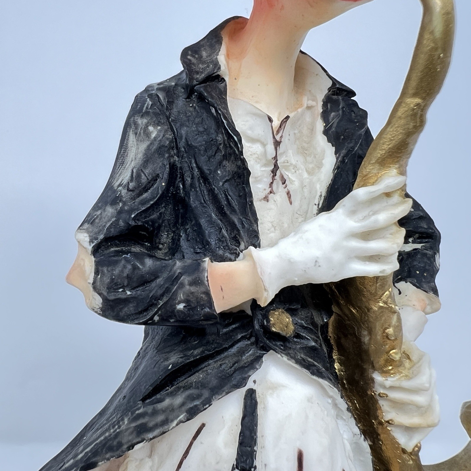 Vintage Pucci Or R. Ferolanza Style Hobo Clown Figurine Playing Saxophone 11.5”