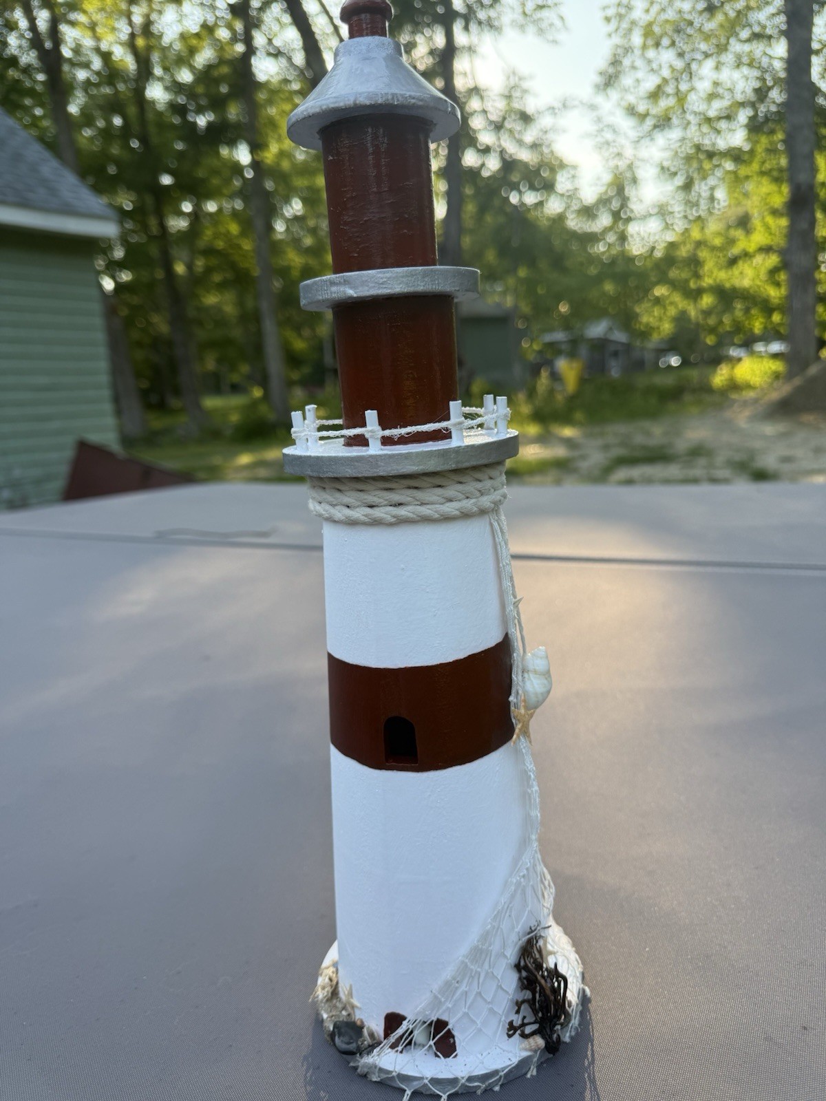 Wooden Decor Nautical Lighthouse 14 X 7 lights up!