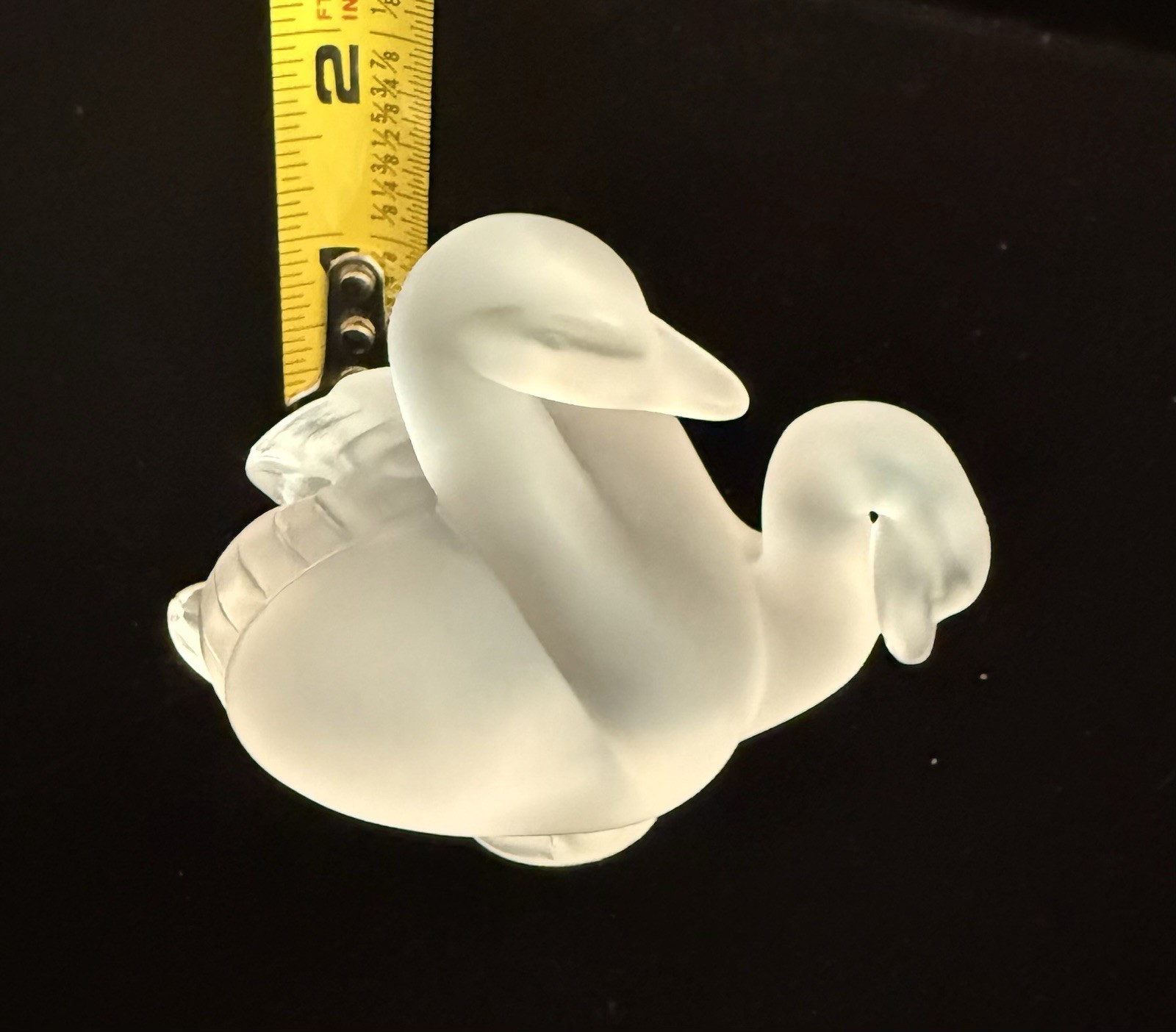 Vintage Lalique Frosted Crystal Double Swan Figurine – Mint