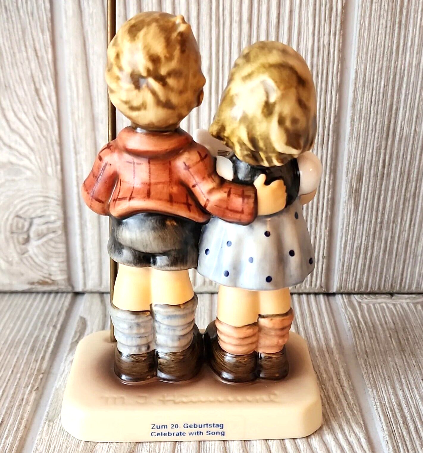 Goebel M.I Hummel Figurine HUM790 “Celebrate w/ Song” Boy & Girl w/ Flag