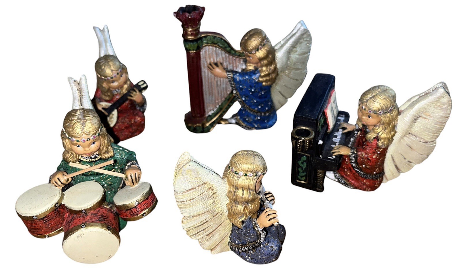 Vibtage 1996 Enesco Parastone Hippie Angel Band Figures (READ)